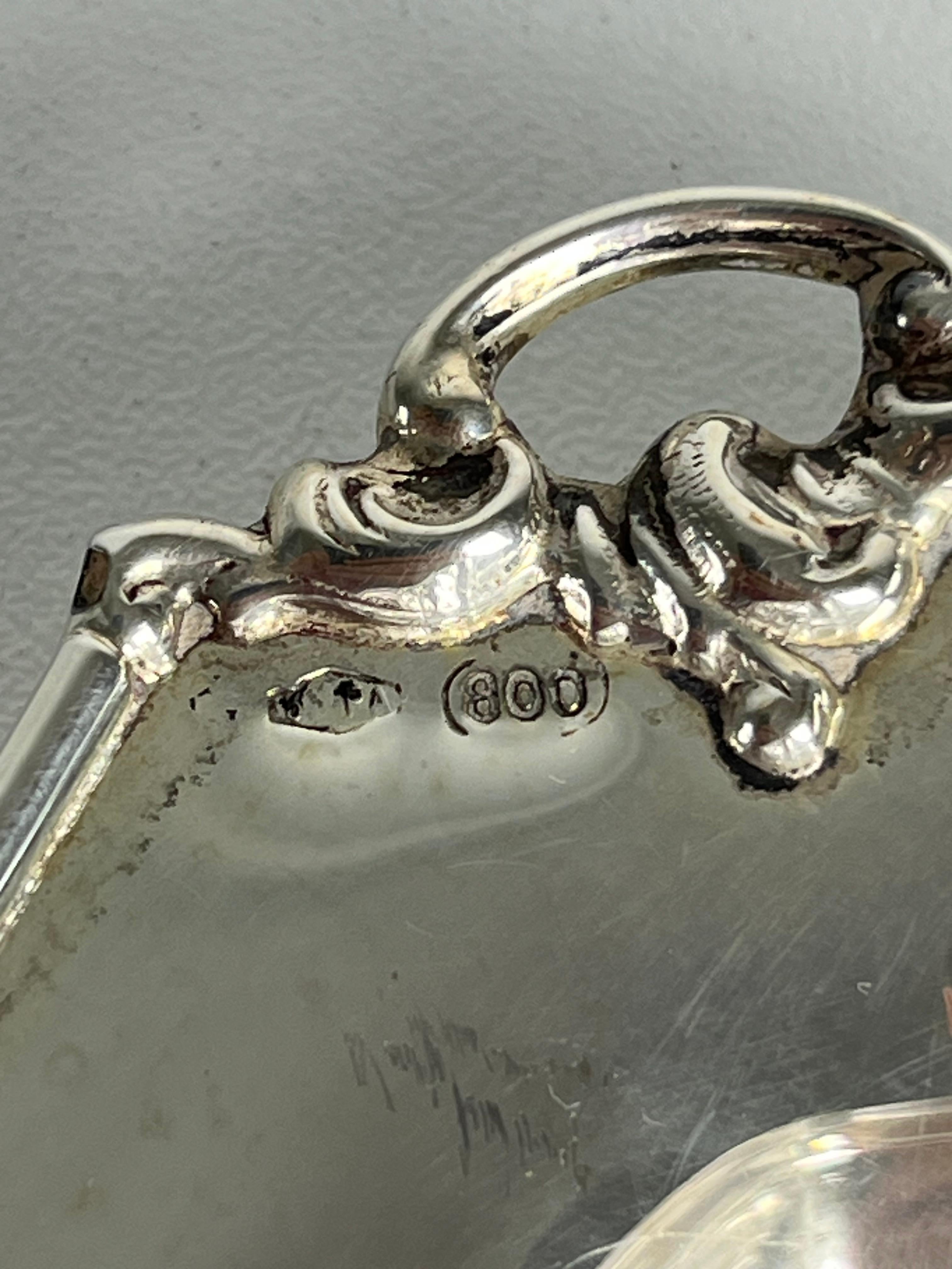 800 Piatto da antipasto in argento e vetro, Made in Italy, anni '80 in vendita 2