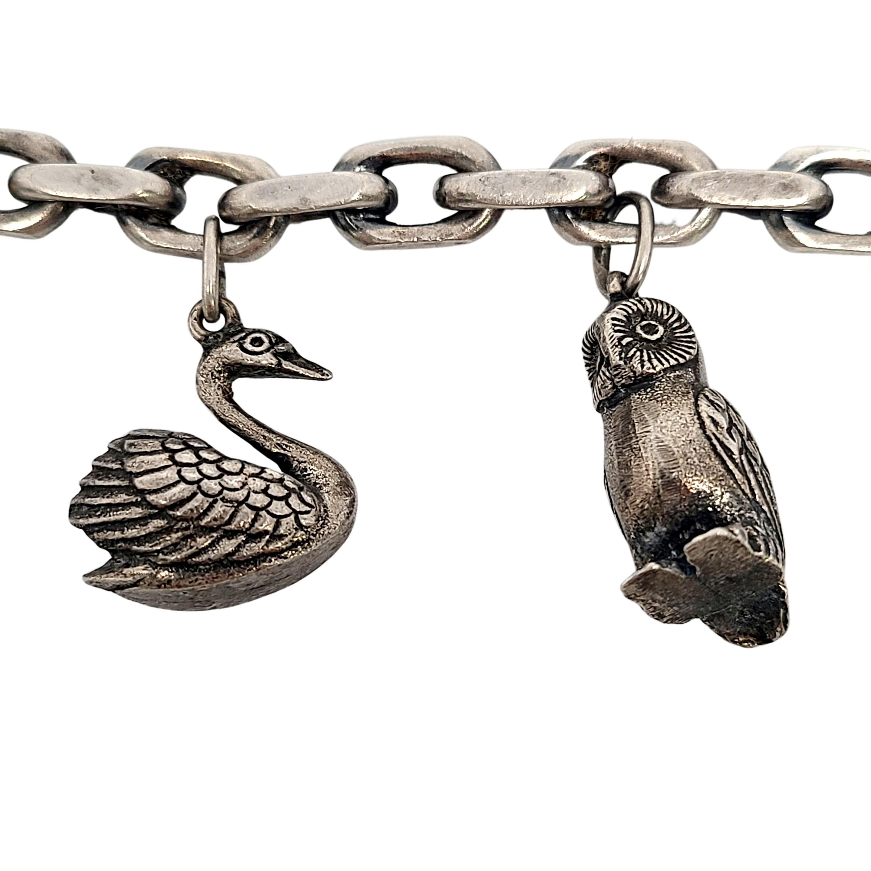 Women's 800 Silver Animal Charm Bracelet #11021 For Sale