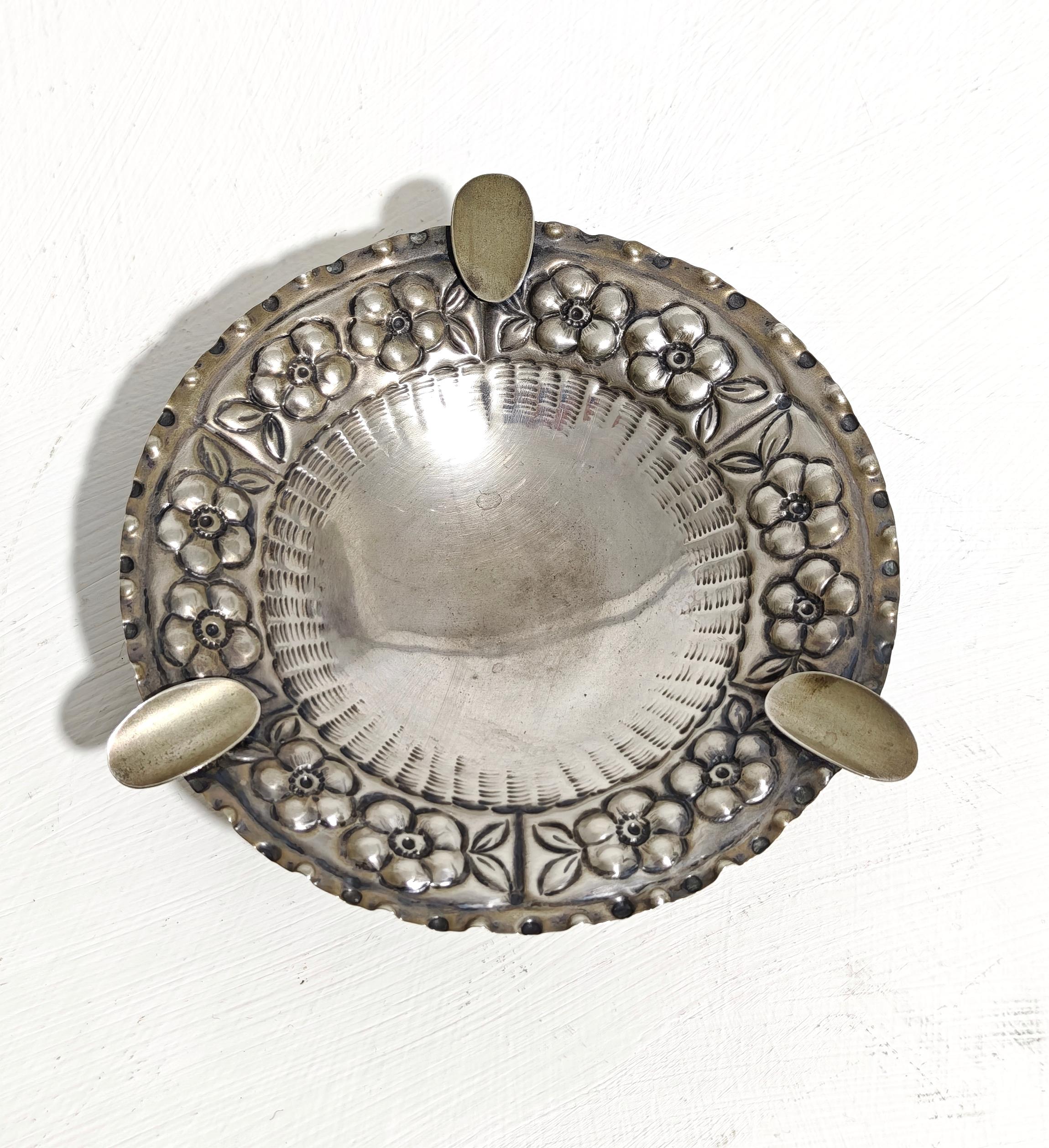 Mid-Century Modern 800 Silver Ashtray Italian Production 1950/60s Mid-Century For Sale