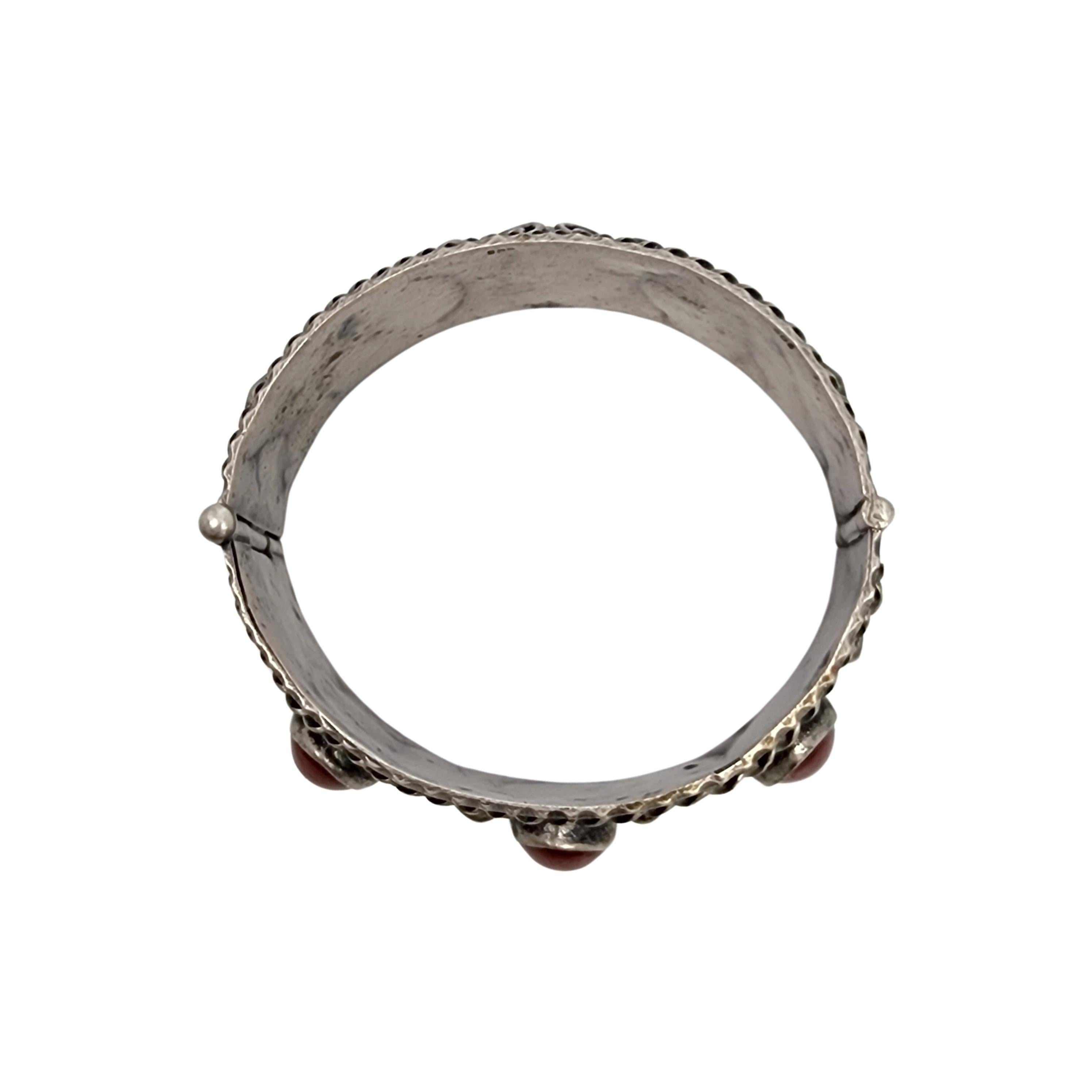 Donna 800 Argento Bracciale con cerniera in corniola berbera #17901 in vendita