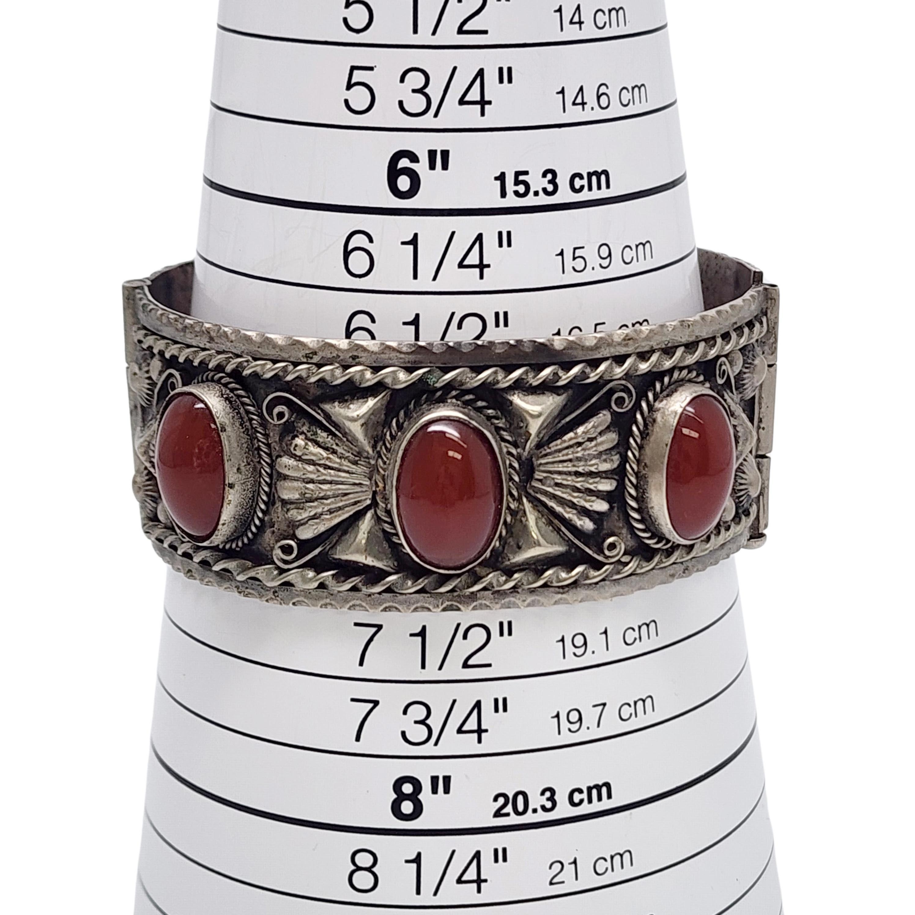 800 Argento Bracciale con cerniera in corniola berbera #17901 in vendita 4