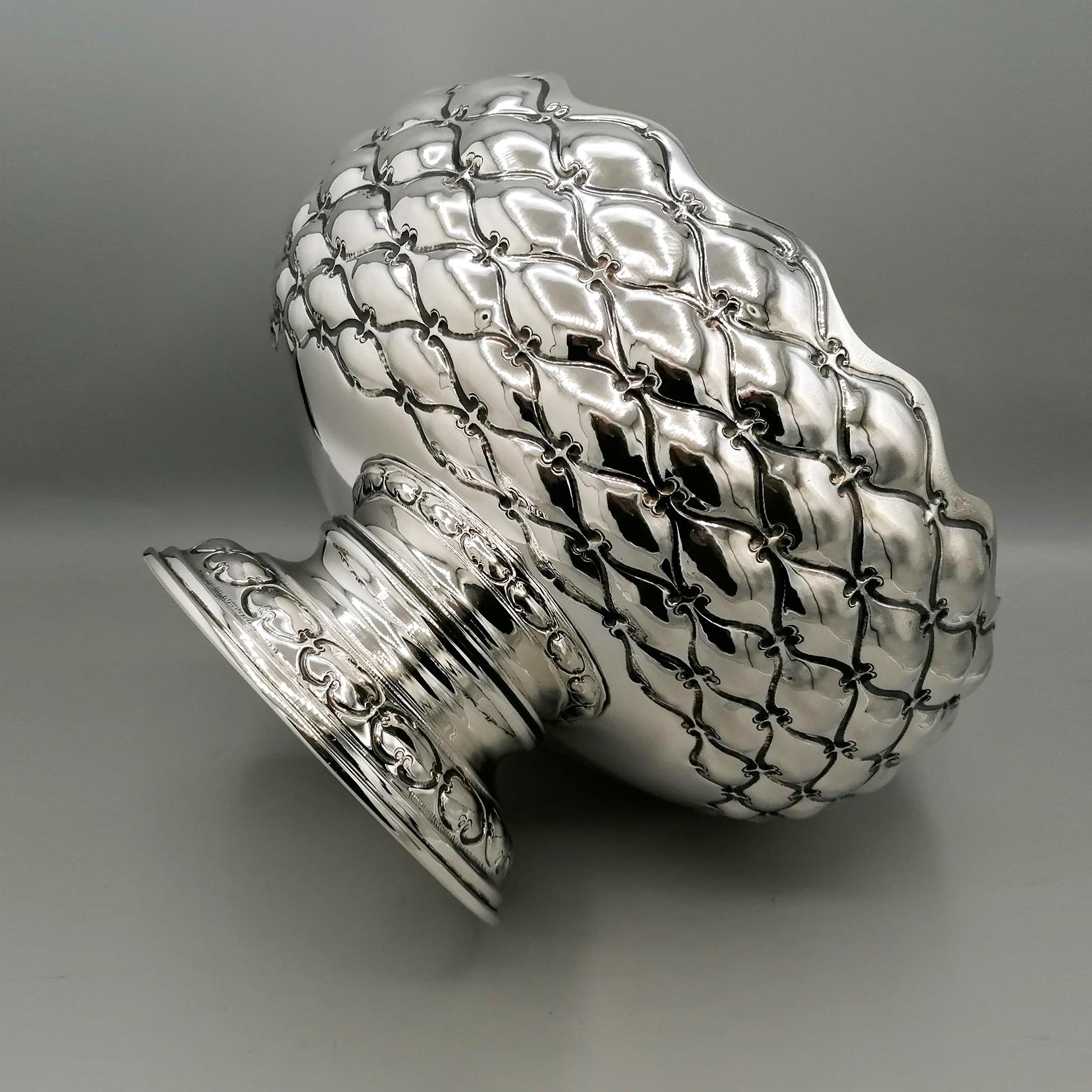 Late 20th Century 800 silver centerpiece with pineapple design For Sale