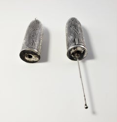 800 Silver Chatelaine Lipstick and Perfume Case