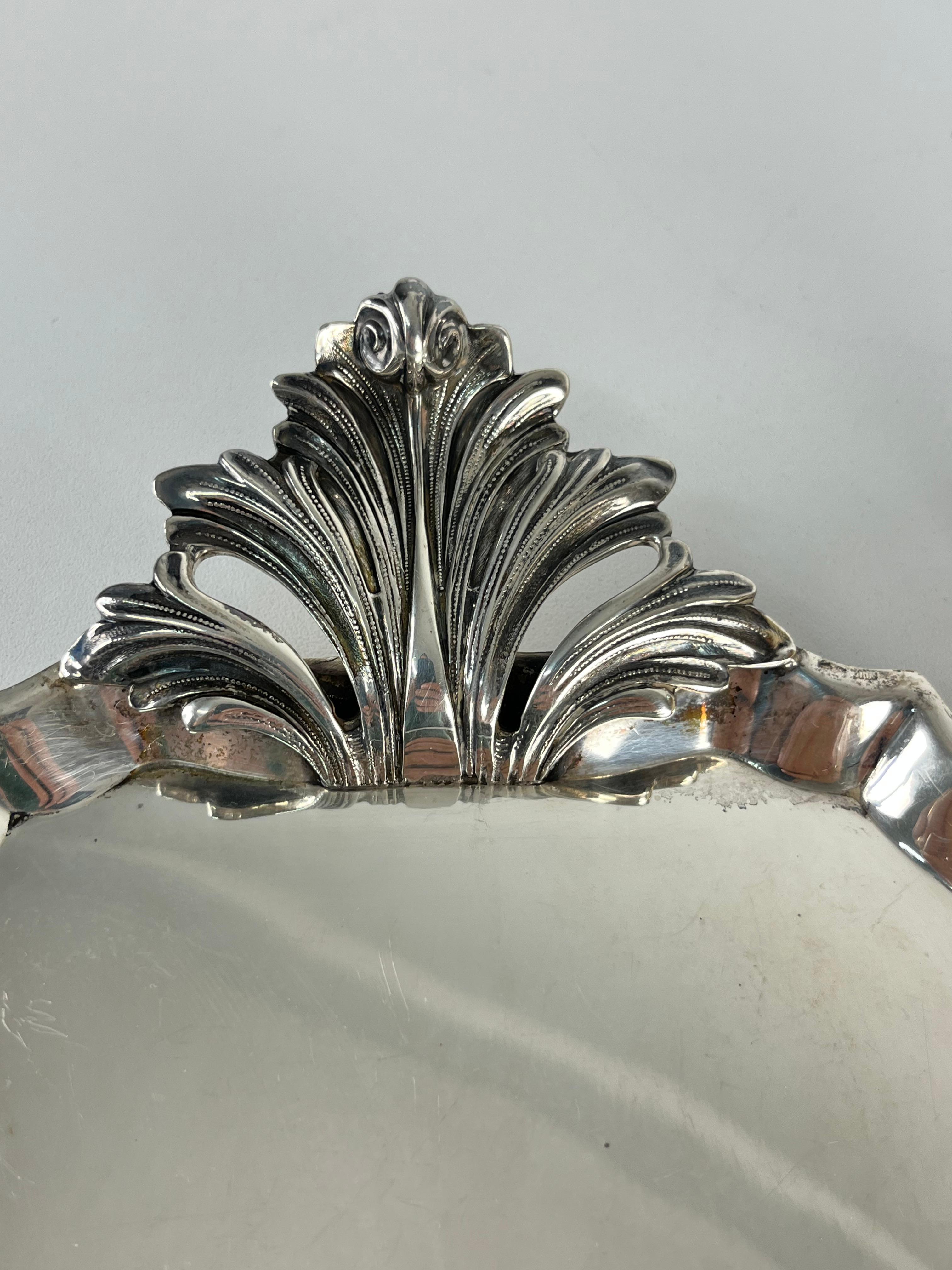 800 Raccoglitore di briciole e spazzola in argento, Made in Italy, anni '80 in vendita 4