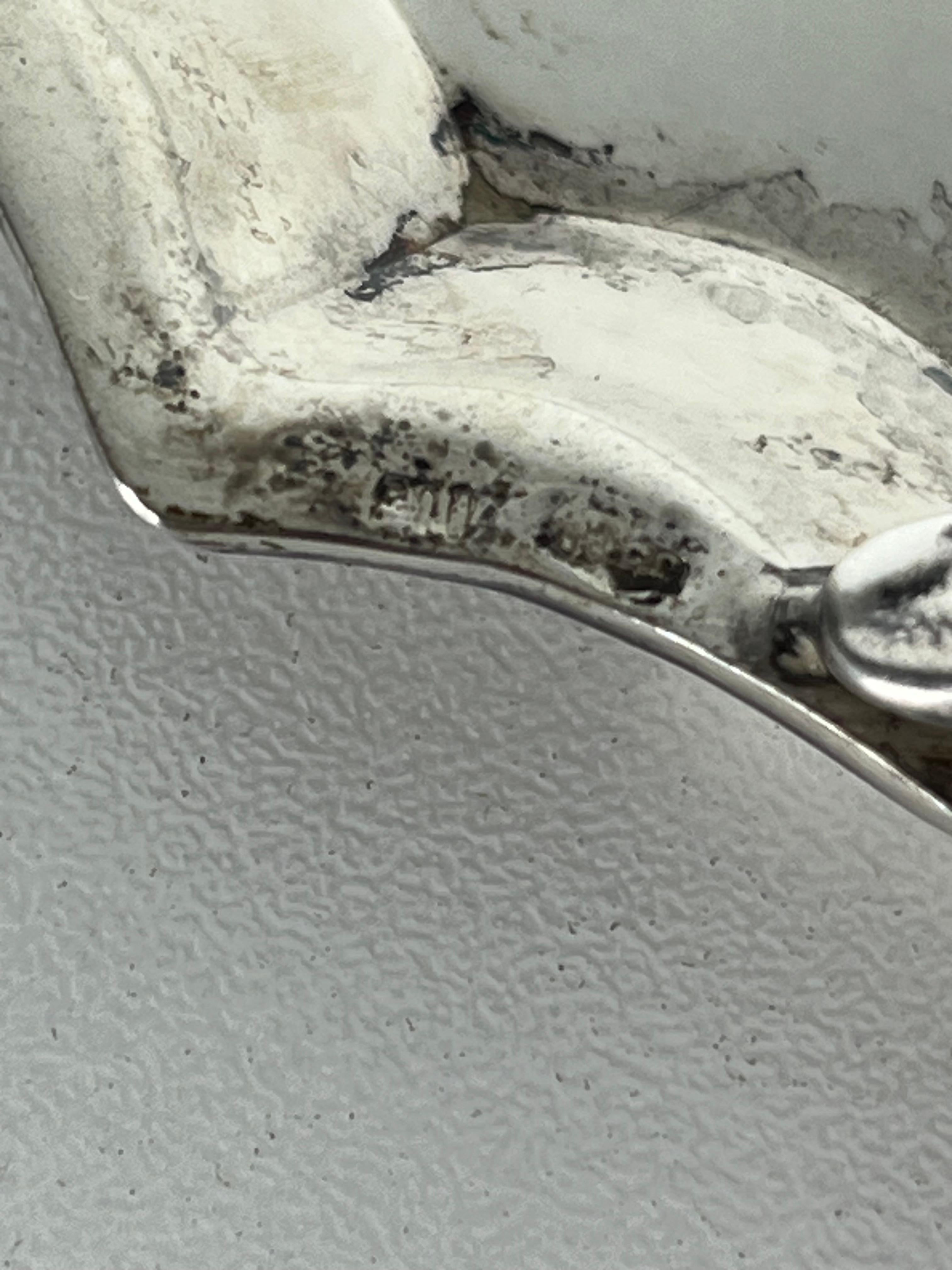 Fine XX secolo 800 Raccoglitore di briciole e spazzola in argento, Made in Italy, anni '80 in vendita