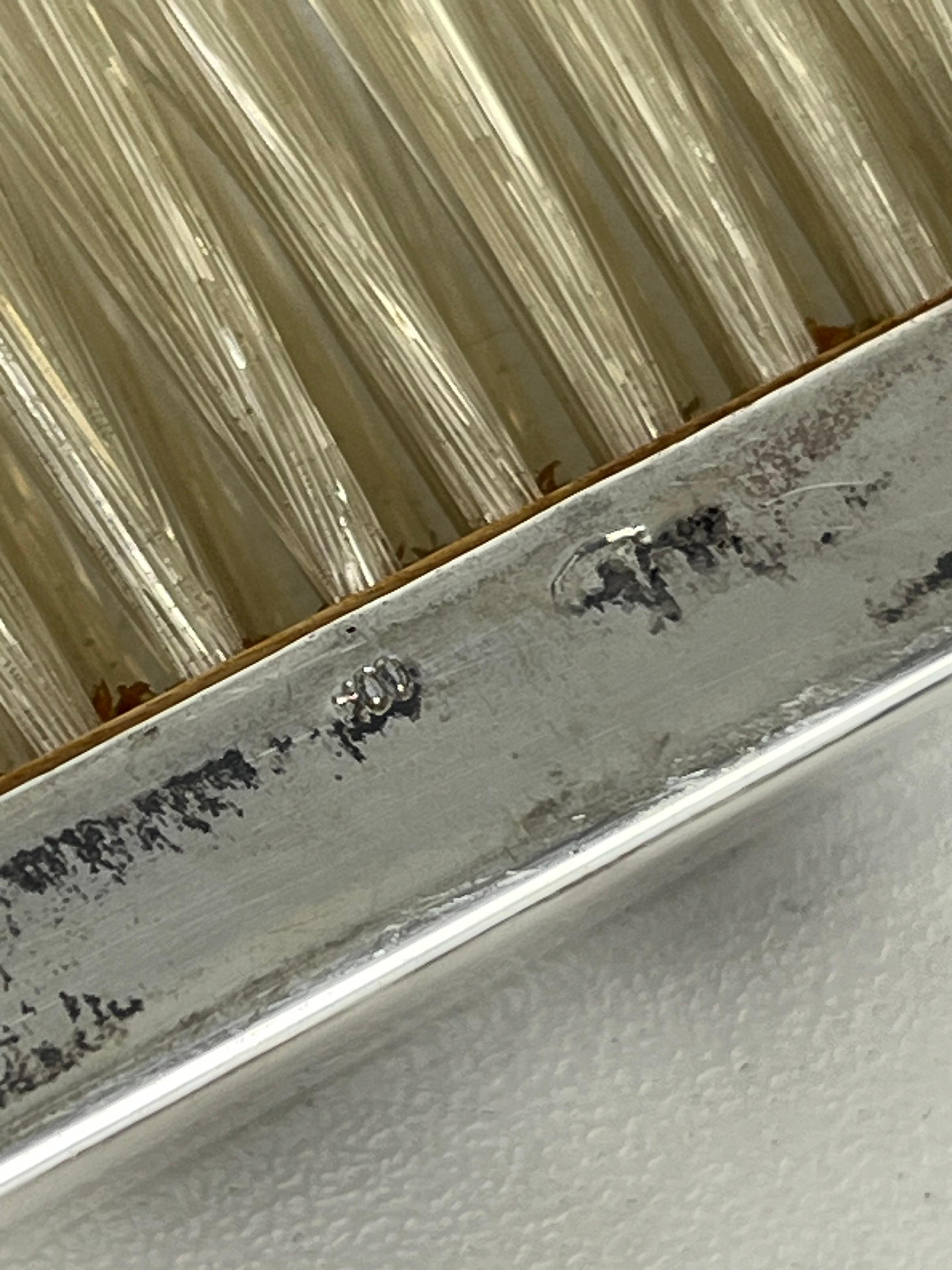 Argento 800 Raccoglitore di briciole e spazzola in argento, Made in Italy, anni '80 in vendita