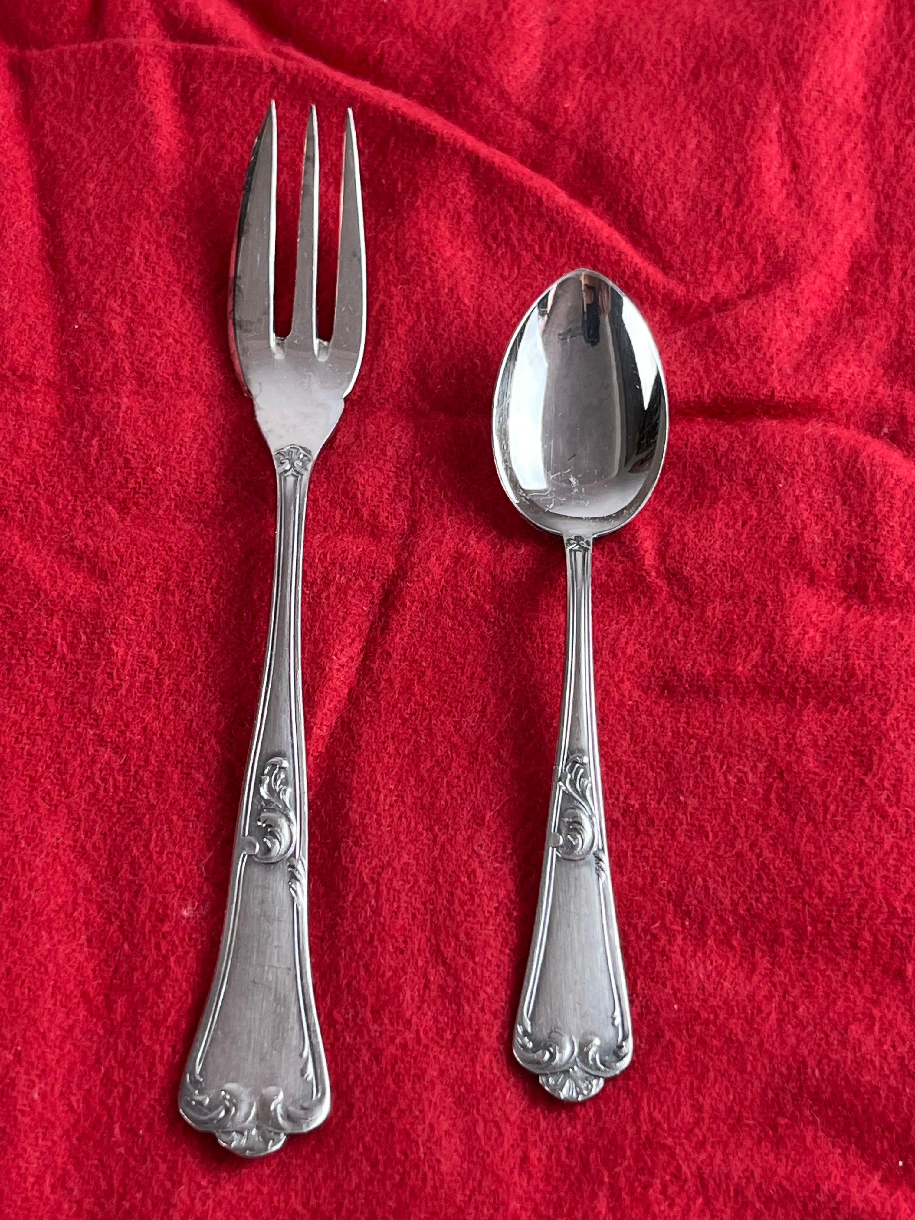 800 Silver Cutlery, 84 Pieces, Italy, 1960s For Sale 4