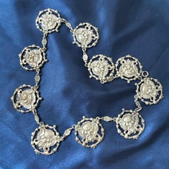 800 Silver Figural Panel Necklace Renaissance Revival Satyr Motif Peruzzi Style