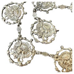 800 Silver Figural Panel Necklace Renaissance Revival Satyr Motif Peruzzi Style