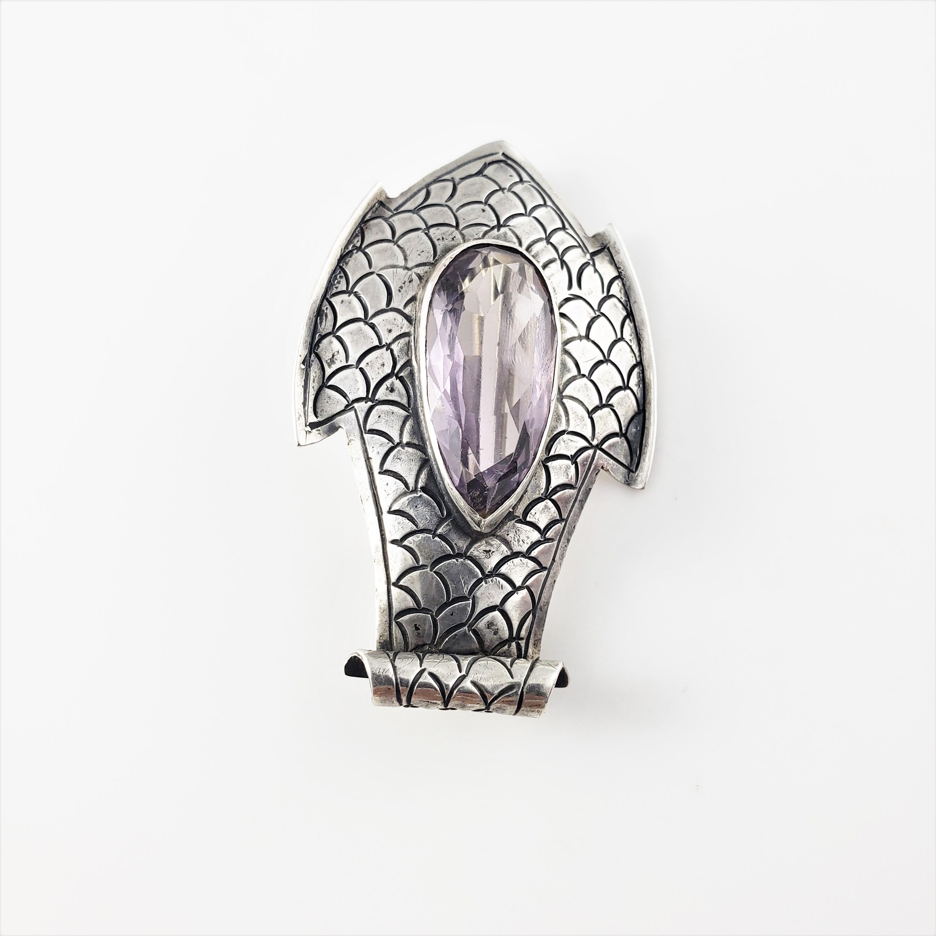 800 Silver Fish Amethyst Pin/Pendant For Sale 1