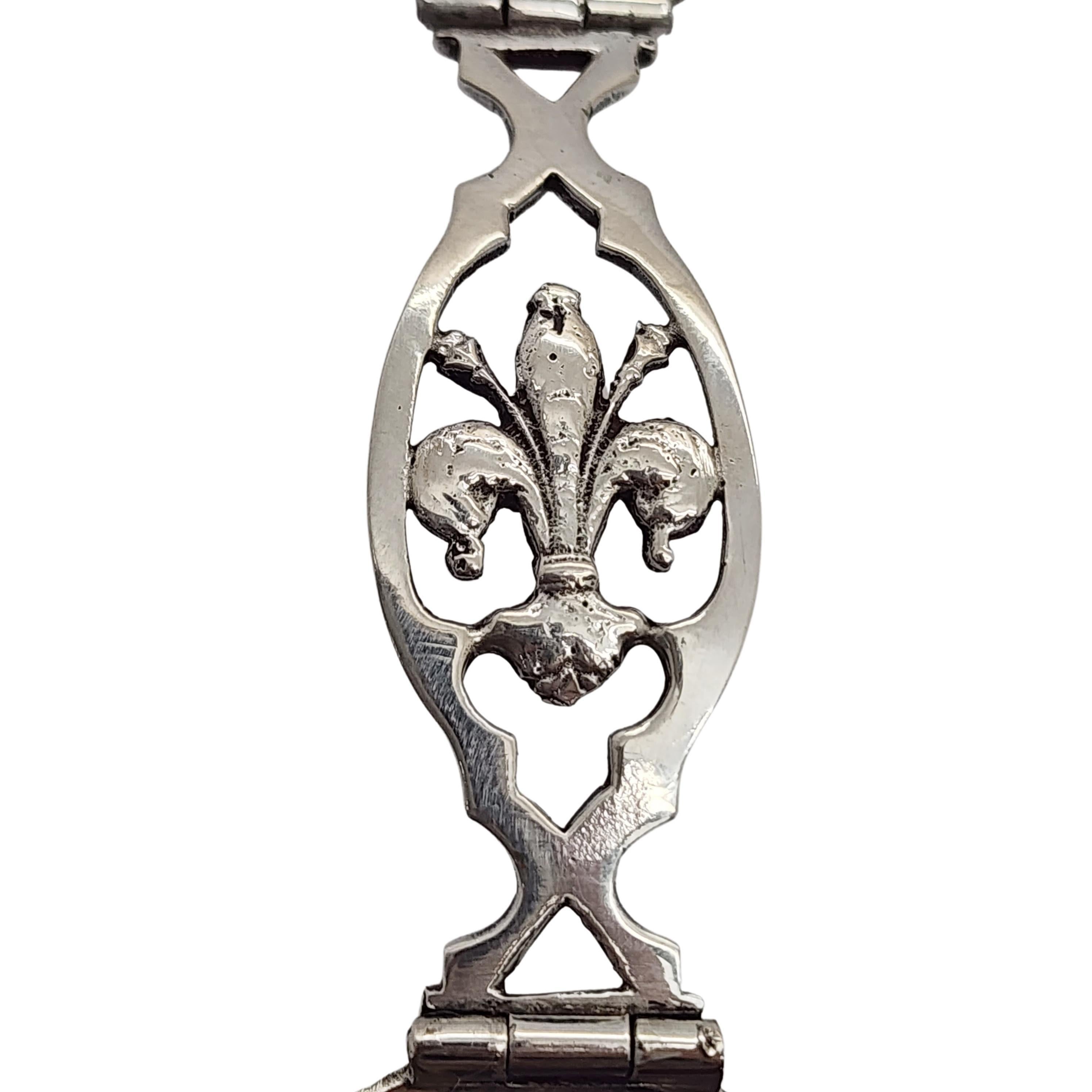 800 Silver Fleur de Lis Folding Medicine Spoon #15215 For Sale 1