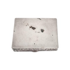 800 Argento Germania Repousse Snuff/Trinket/Pill Box #16529