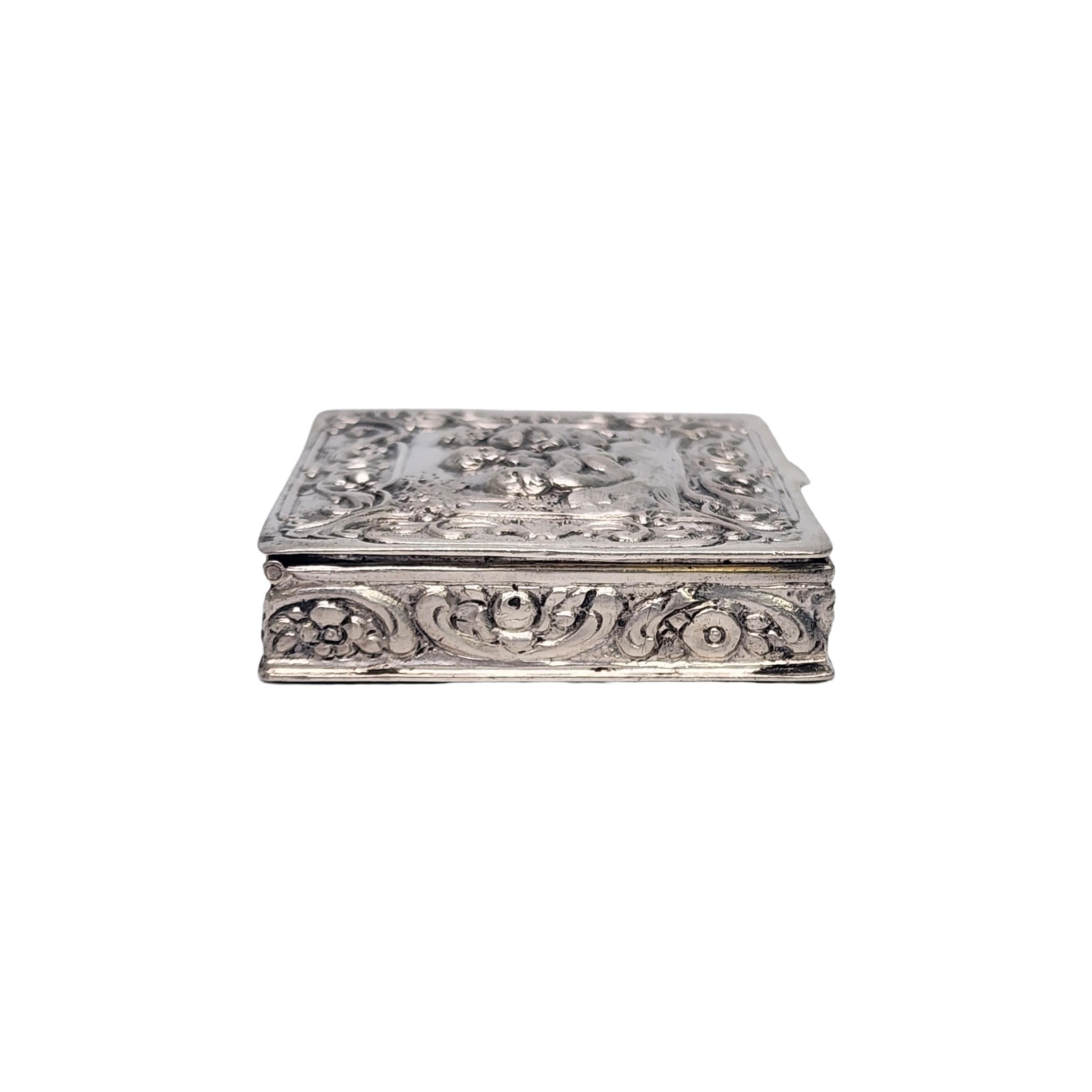 Women's 800 Silver Germany Repousse Snuff/Trinket/Pill Box #16529 For Sale