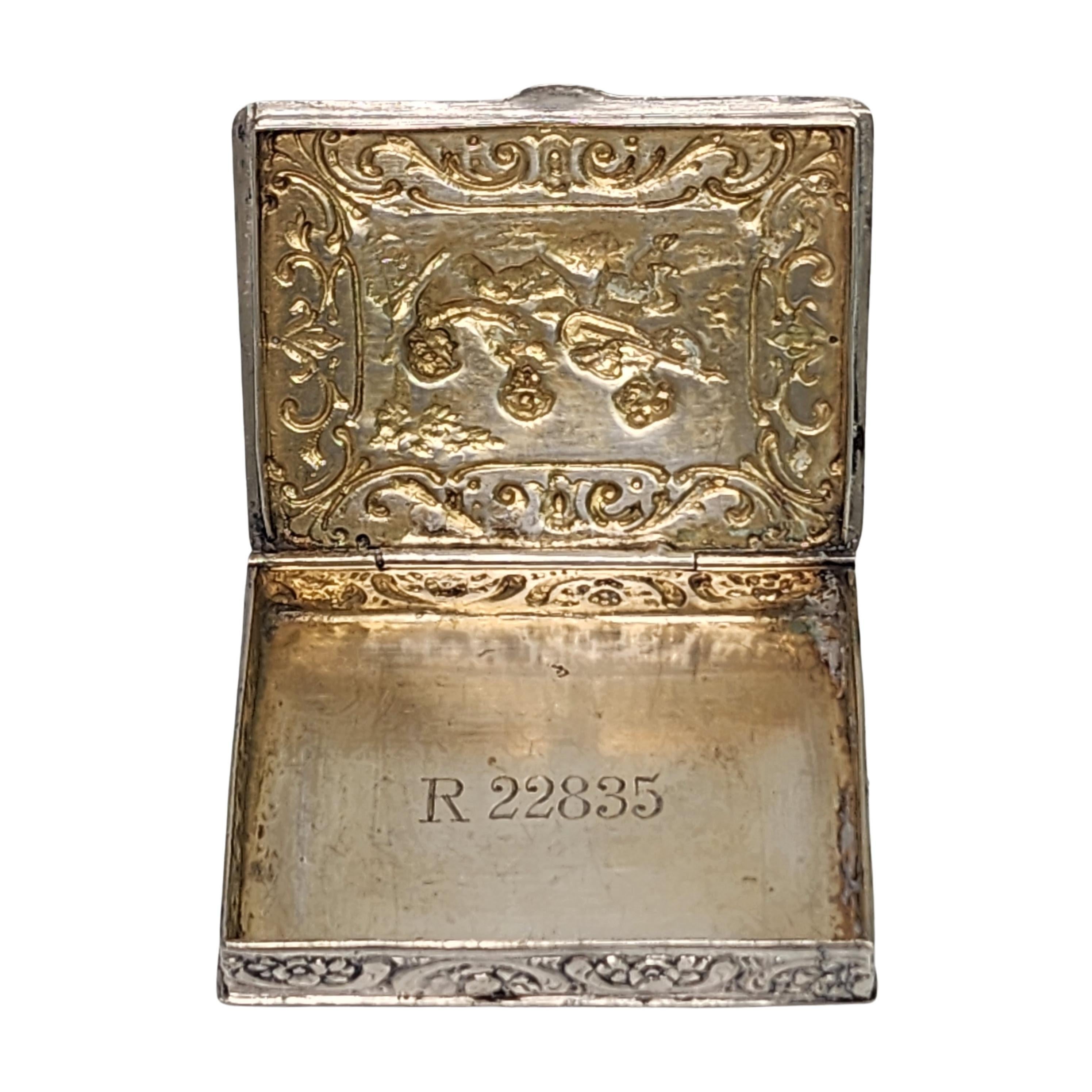 800 Silver Germany Repousse Snuff/Trinket/Pill Box #16529 For Sale 2