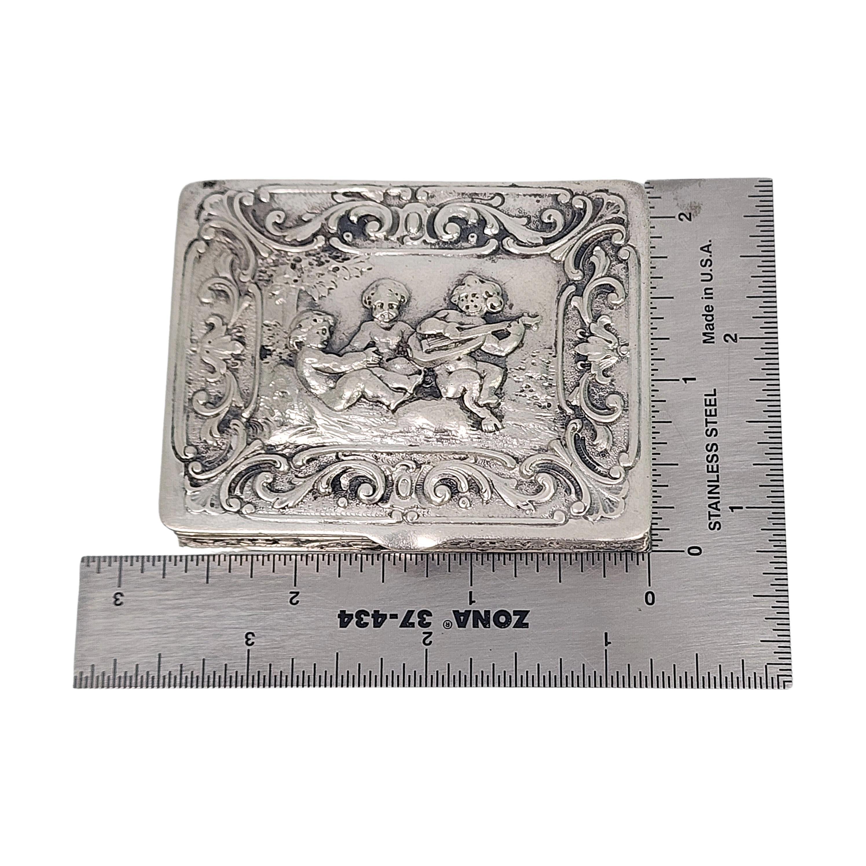 800 Silver Germany Repousse Snuff/Trinket/Pill Box #16529 For Sale 5