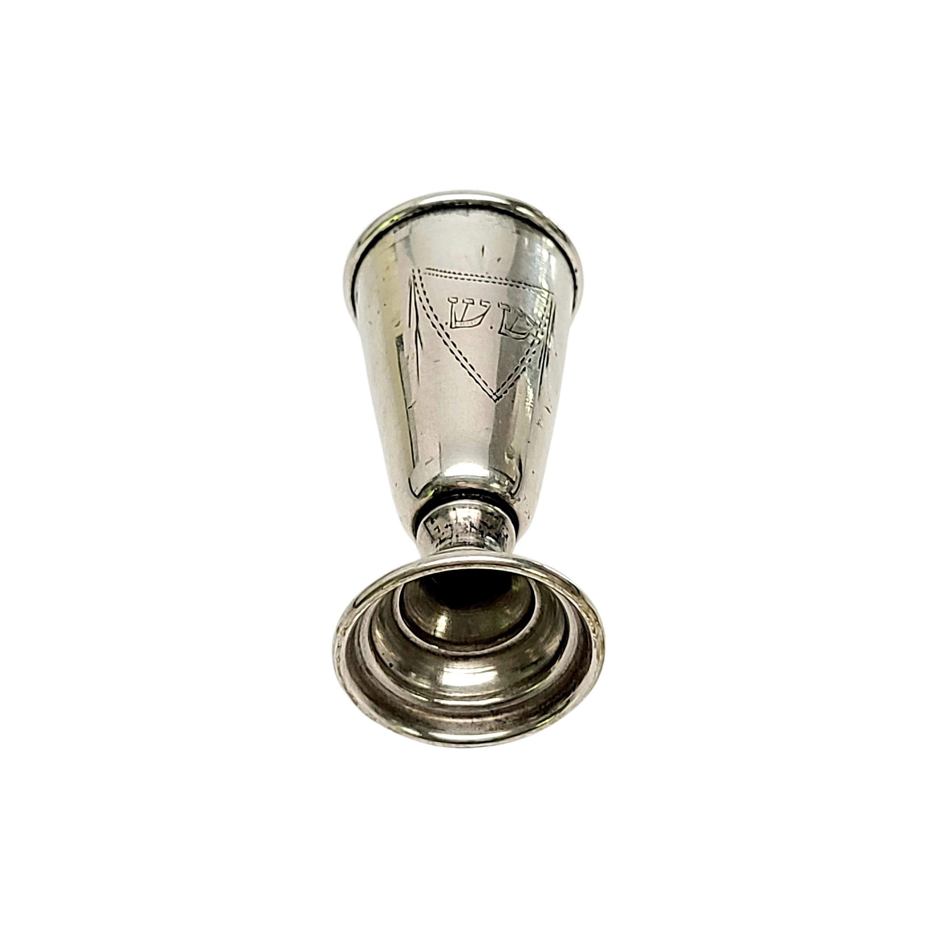 Women's or Men's 800 Silver Kiddush Cup/Shot Glass For Sale
