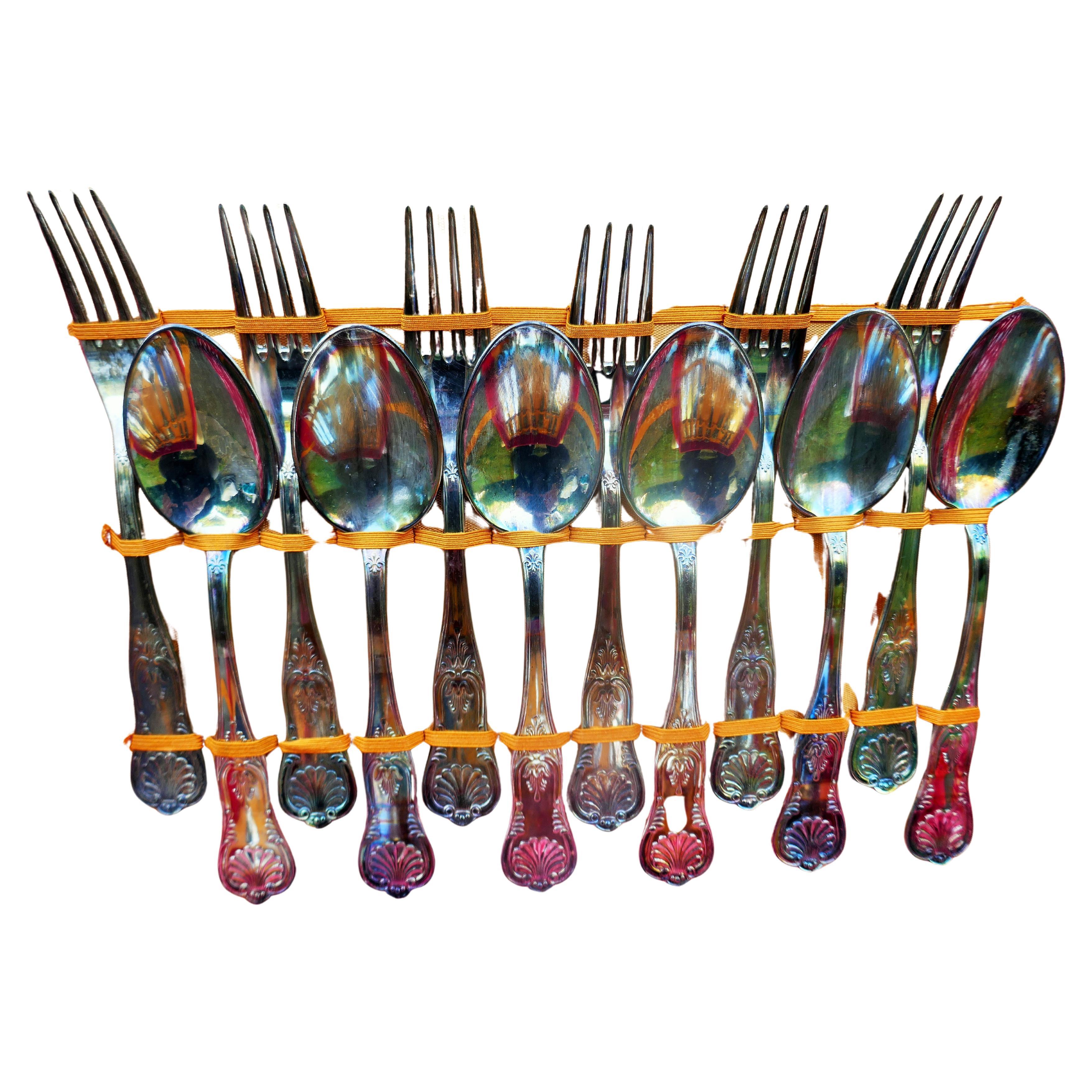 Mid-20th Century 800 silver service with 27 elements in vendita