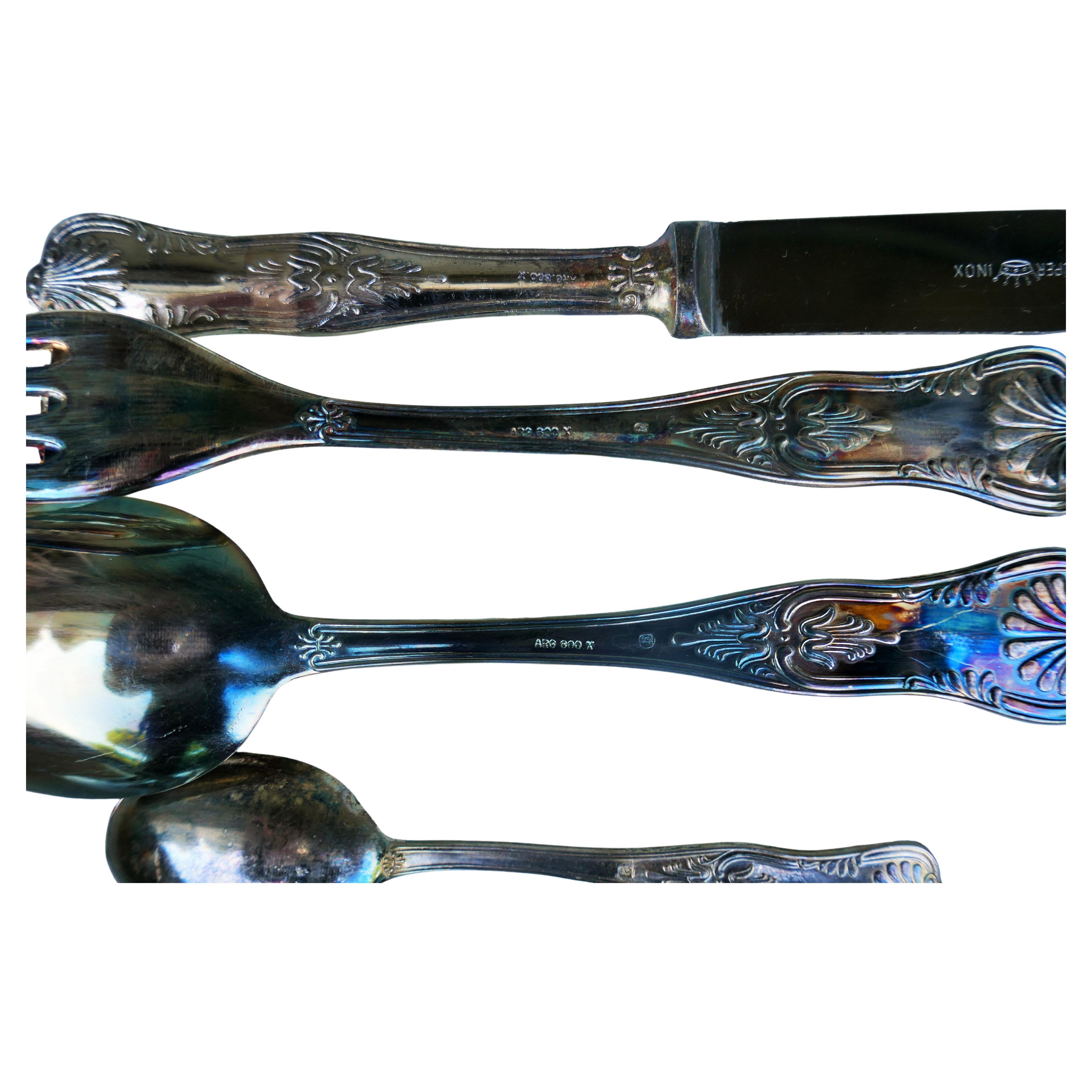 800 silver service with 27 elements in vendita 2