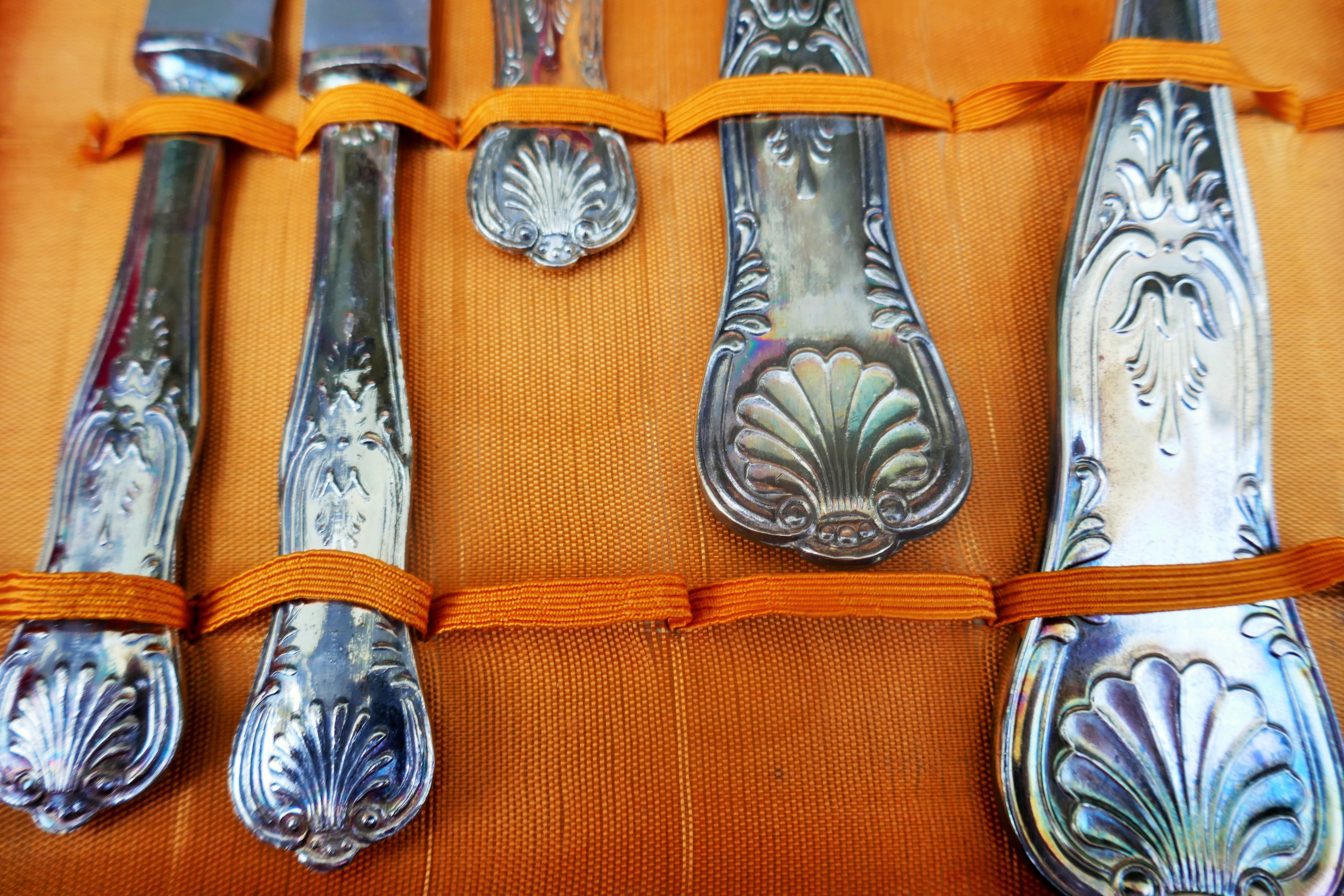 800 silver service with 27 elements in vendita 4