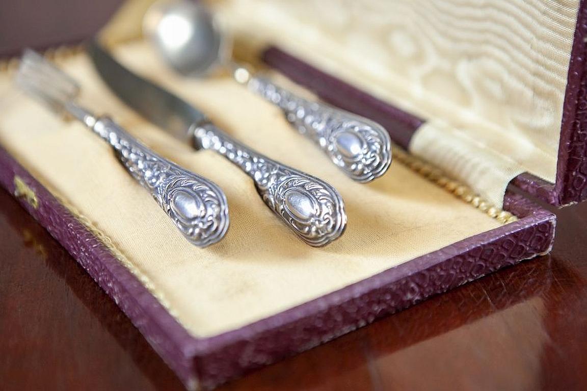 800 Silver Standard Silverware Set from the Interwar Period, Nola, Italy For Sale 3