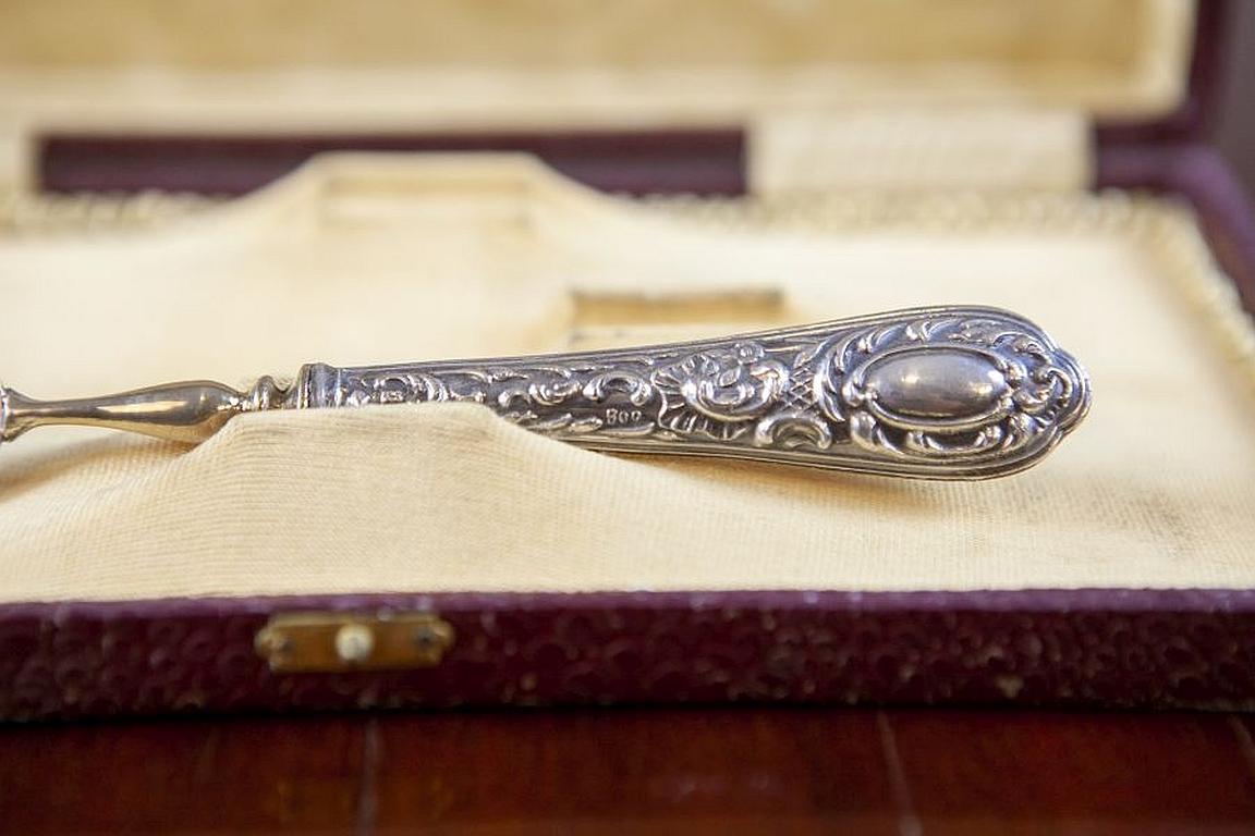 Juego de cubiertos estándar de plata 800 del periodo de entreguerras, Nola, Italia siglo XX en venta