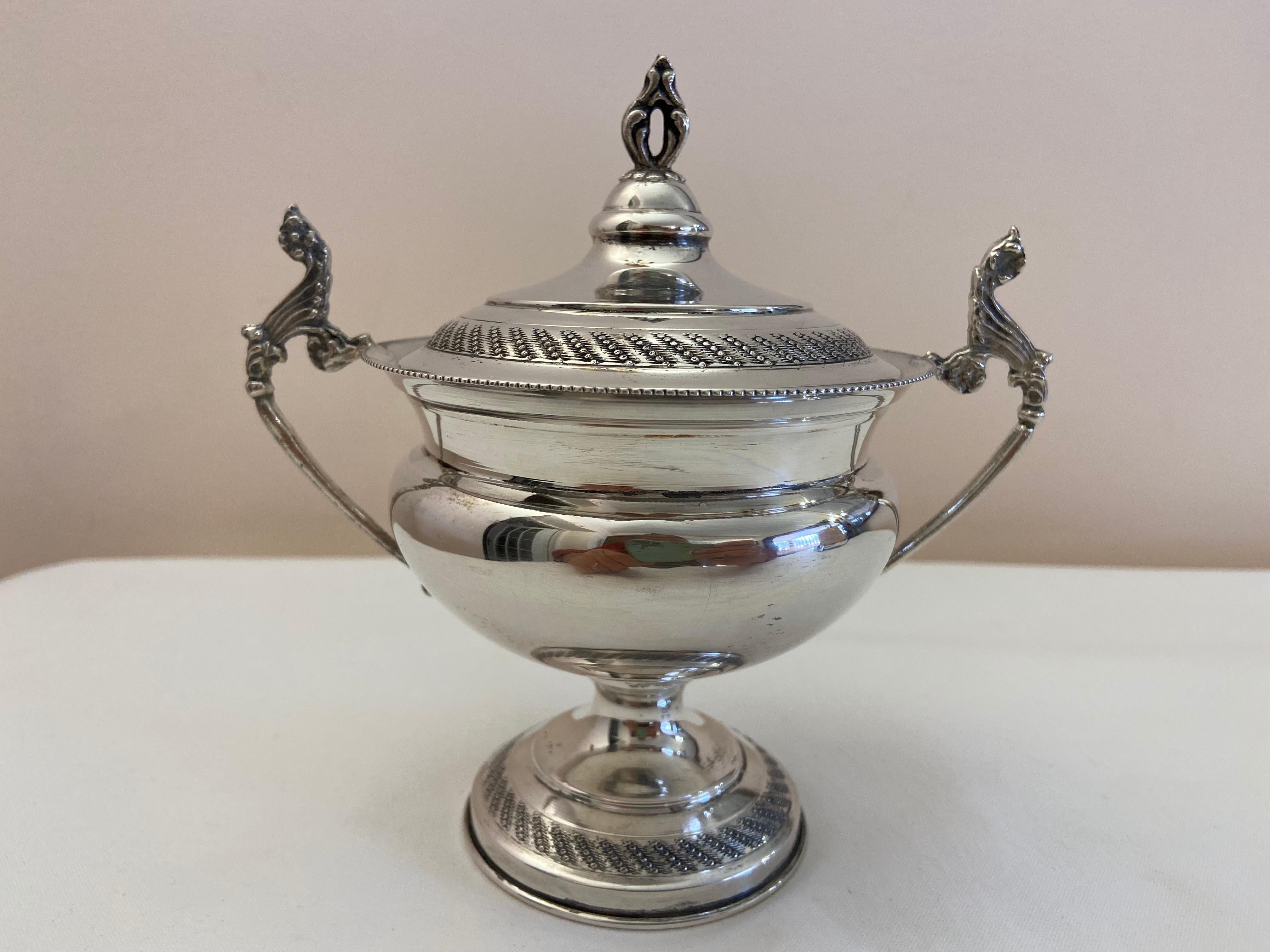 vintage silver sugar bowl