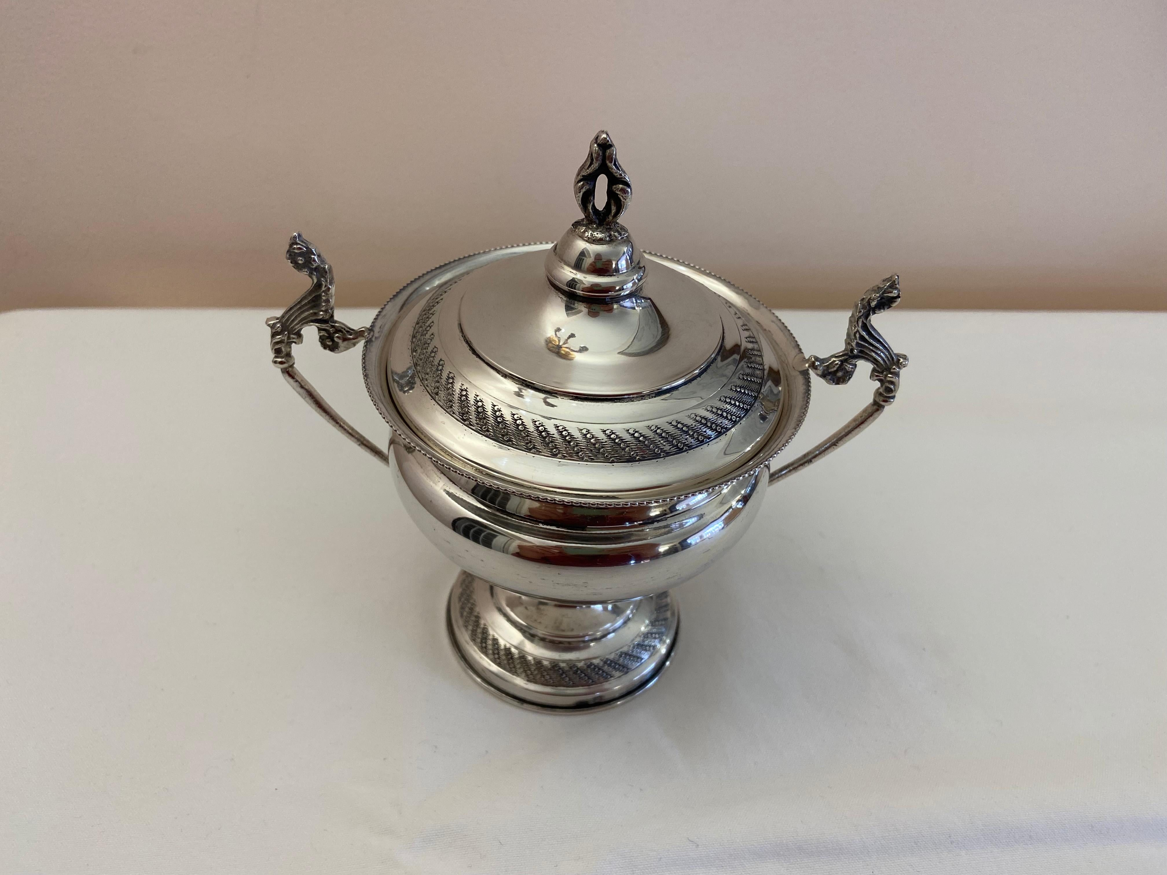 800 Silver Sugar Bowl In Good Condition For Sale In Palermo, IT