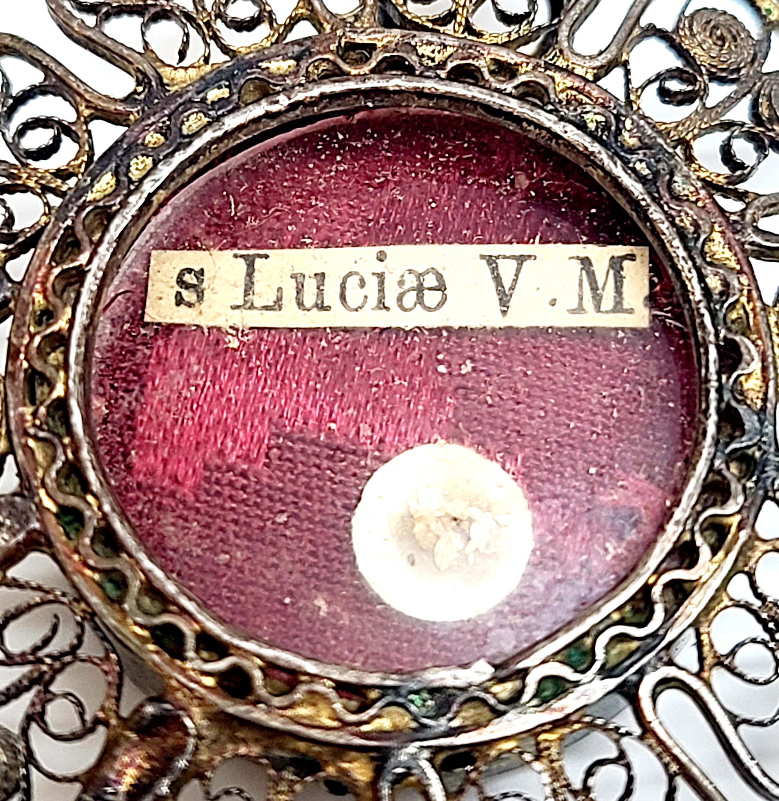 800 Silver Theca with St Lucia of Syracuse Relics, circa Mid-19th Century, Italy 2
