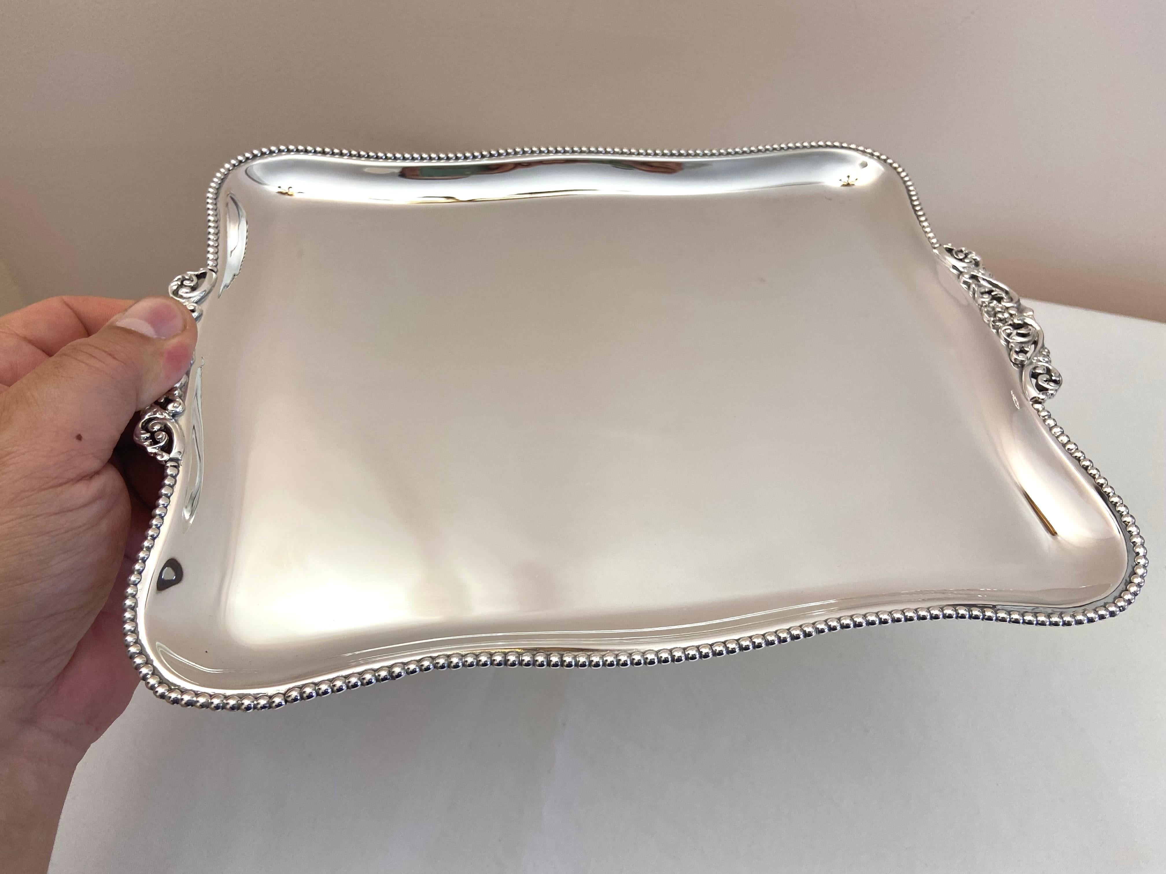 Women's or Men's 800 Silver Tray, Made in Italy For Sale