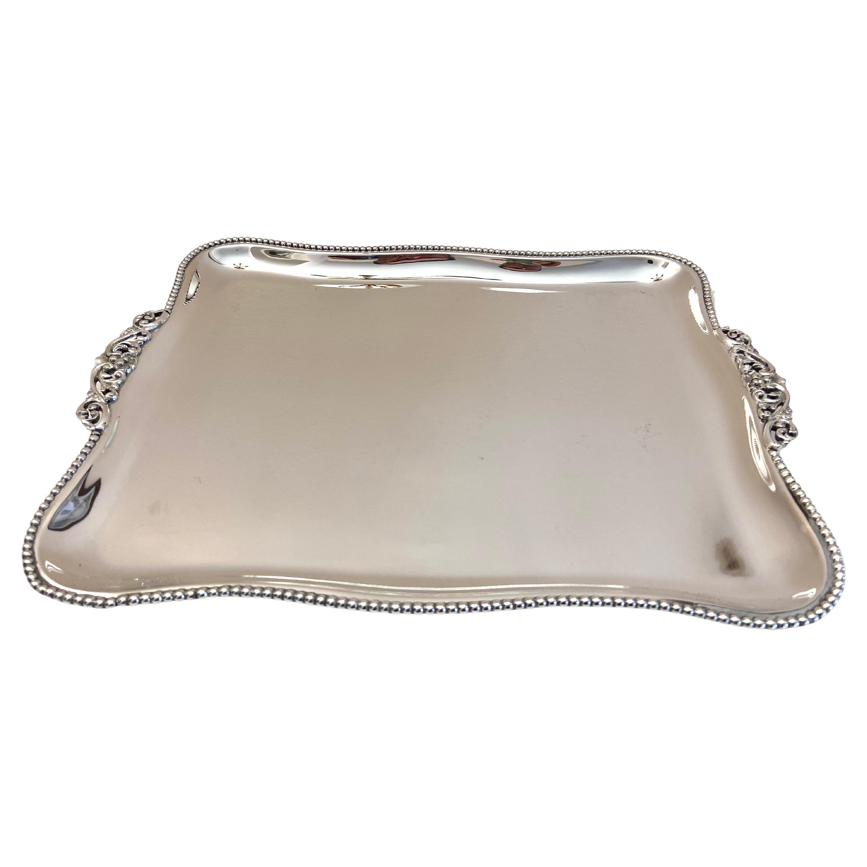 800 Silver Tray, Made in Italy For Sale