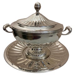 800 Silver Tureen and plate set, Italian manufacturing