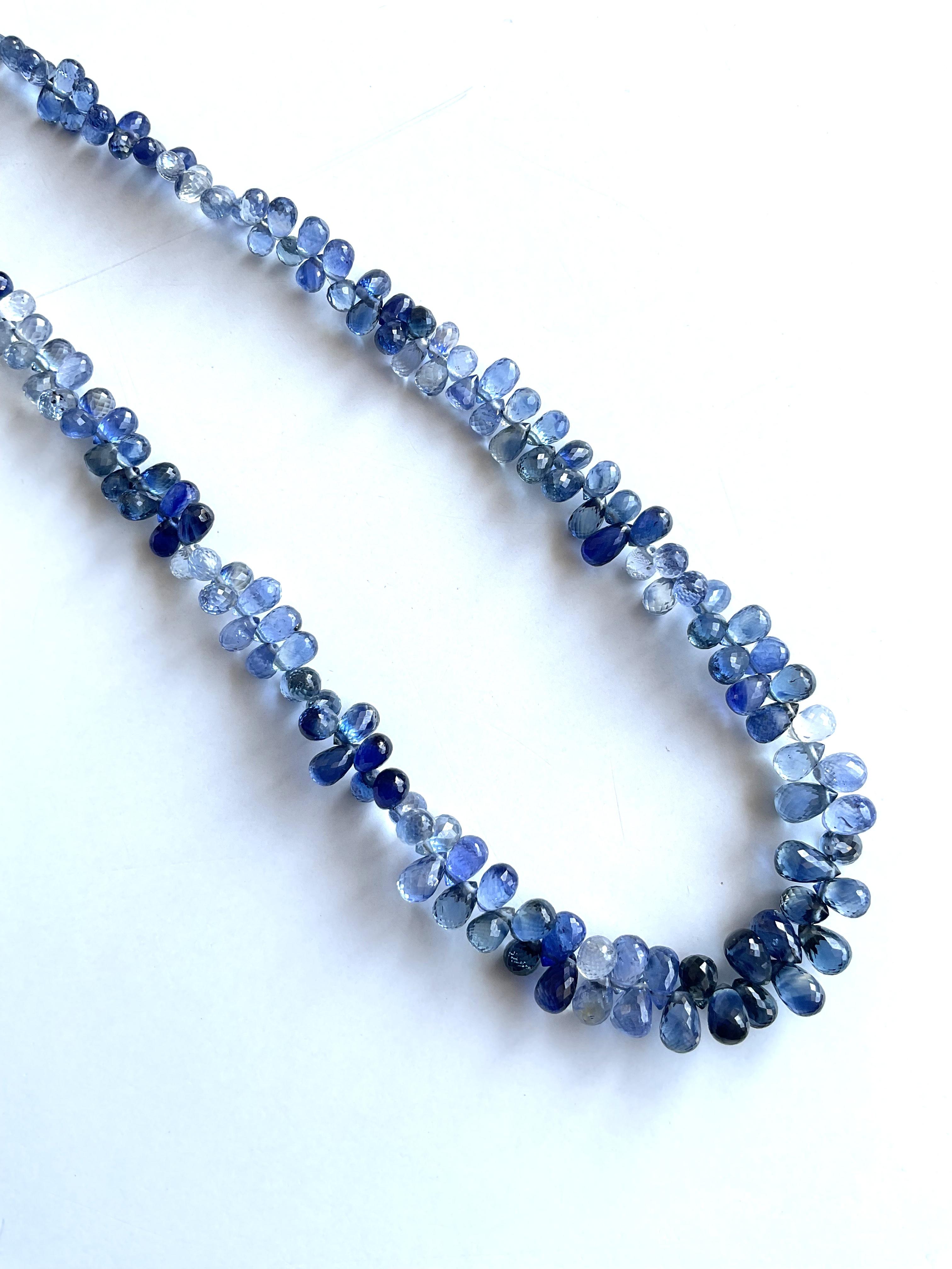 Bead 80.00 Carats Blue Sapphire Drops Top Quality Natural Gemstone For Fine Jewelry For Sale