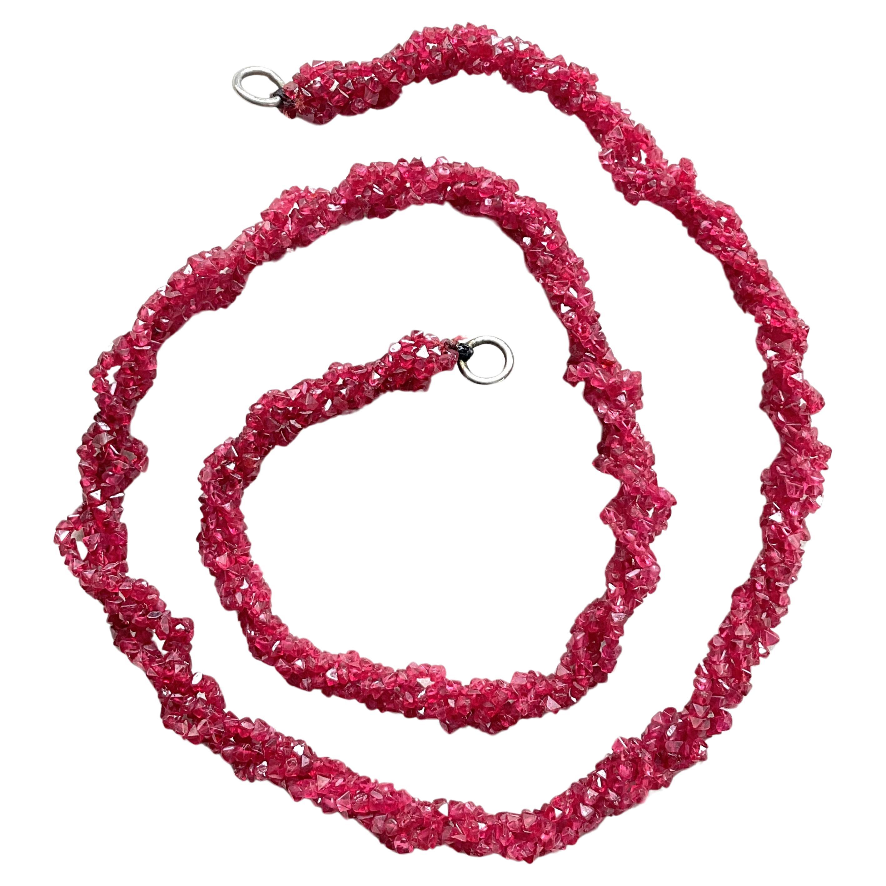 80.00 carats Natural red spinel octahedron uncut beads natural gemstone necklace