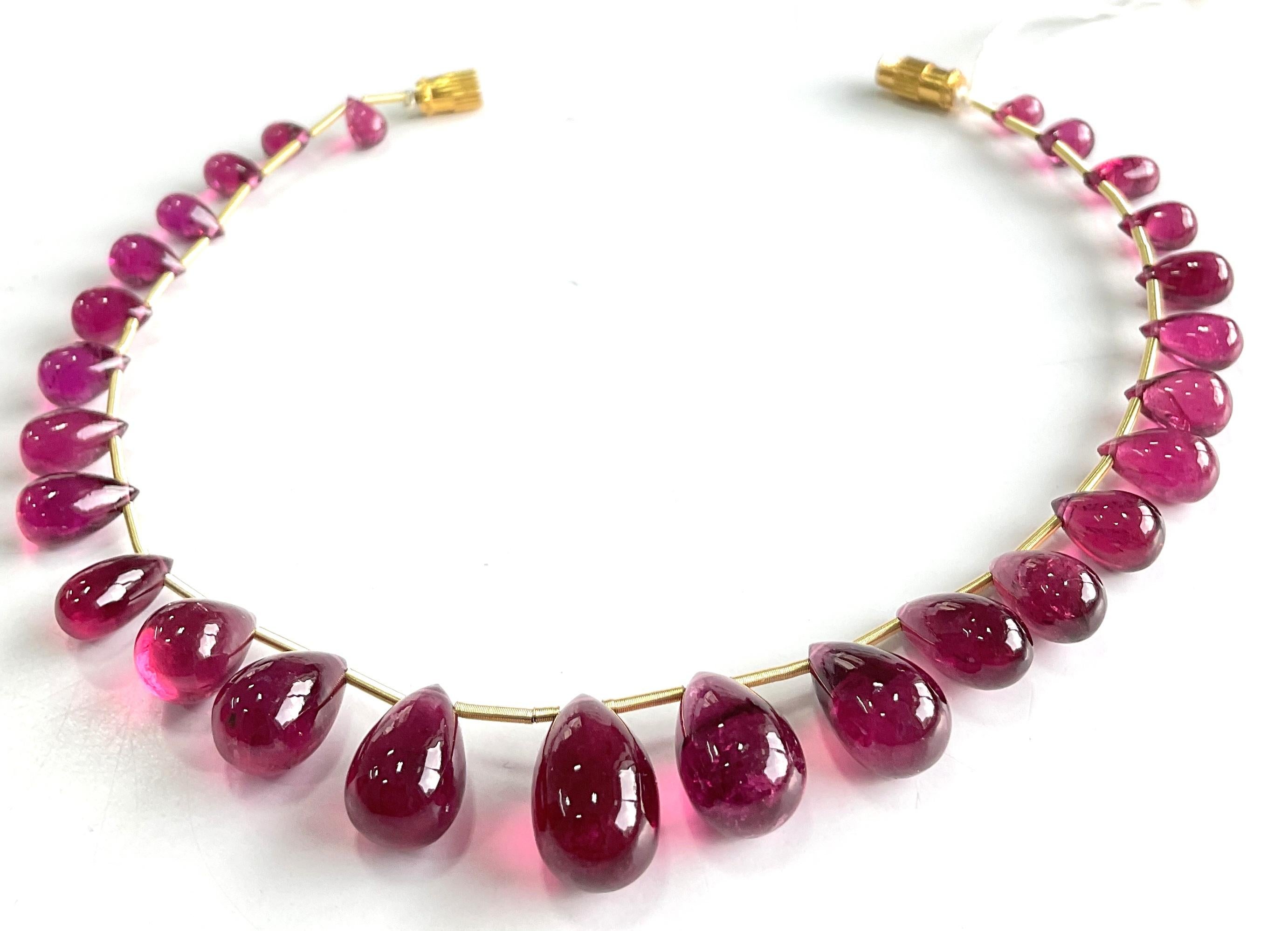 Women's or Men's 80.00 Carats Rubellite Layout Drops Top Quality For Fine Jewelry Natural Gem For Sale