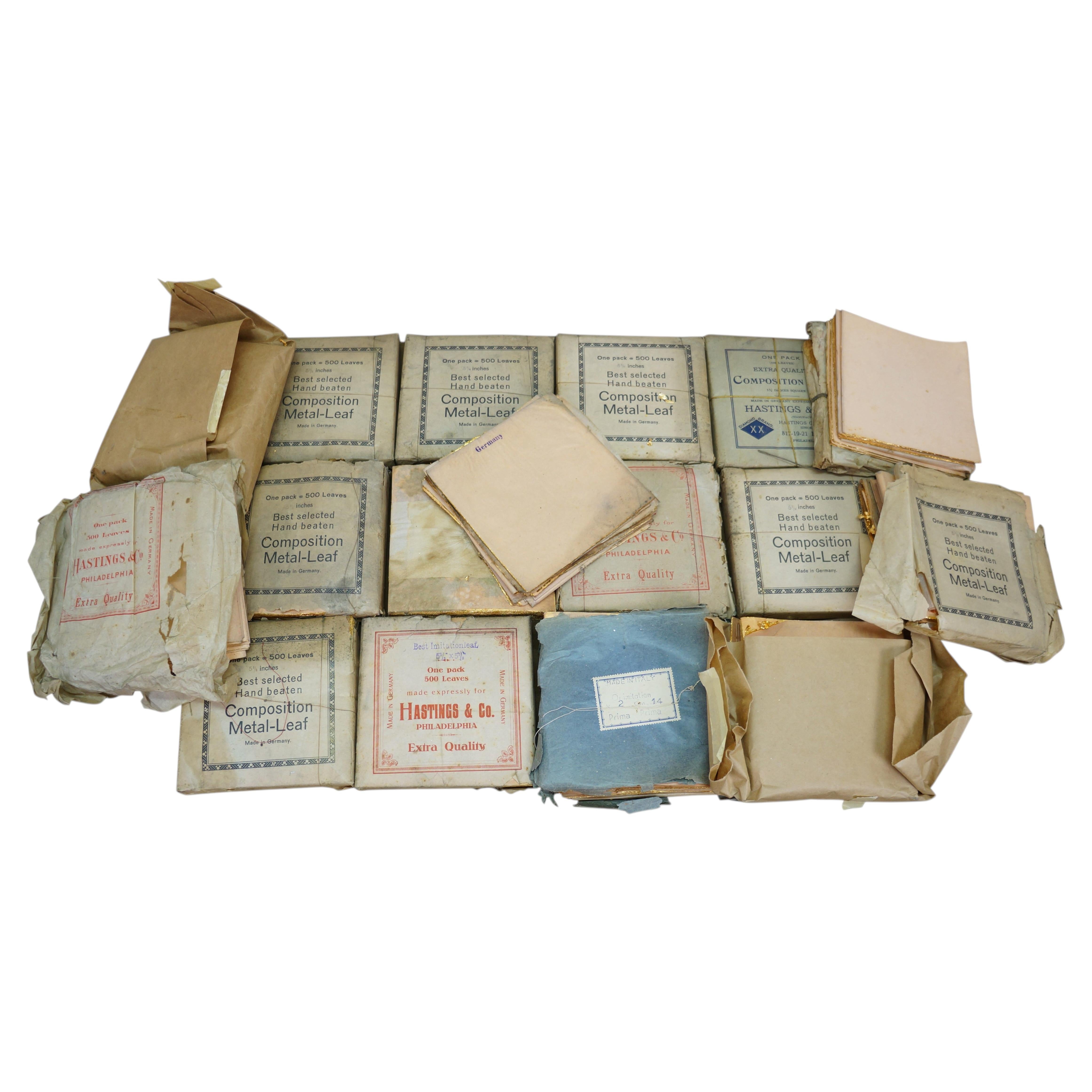 8000 Sheet Lot of Antique Extra Quality Composition Gold Leaf Foil Hastings 5.5"