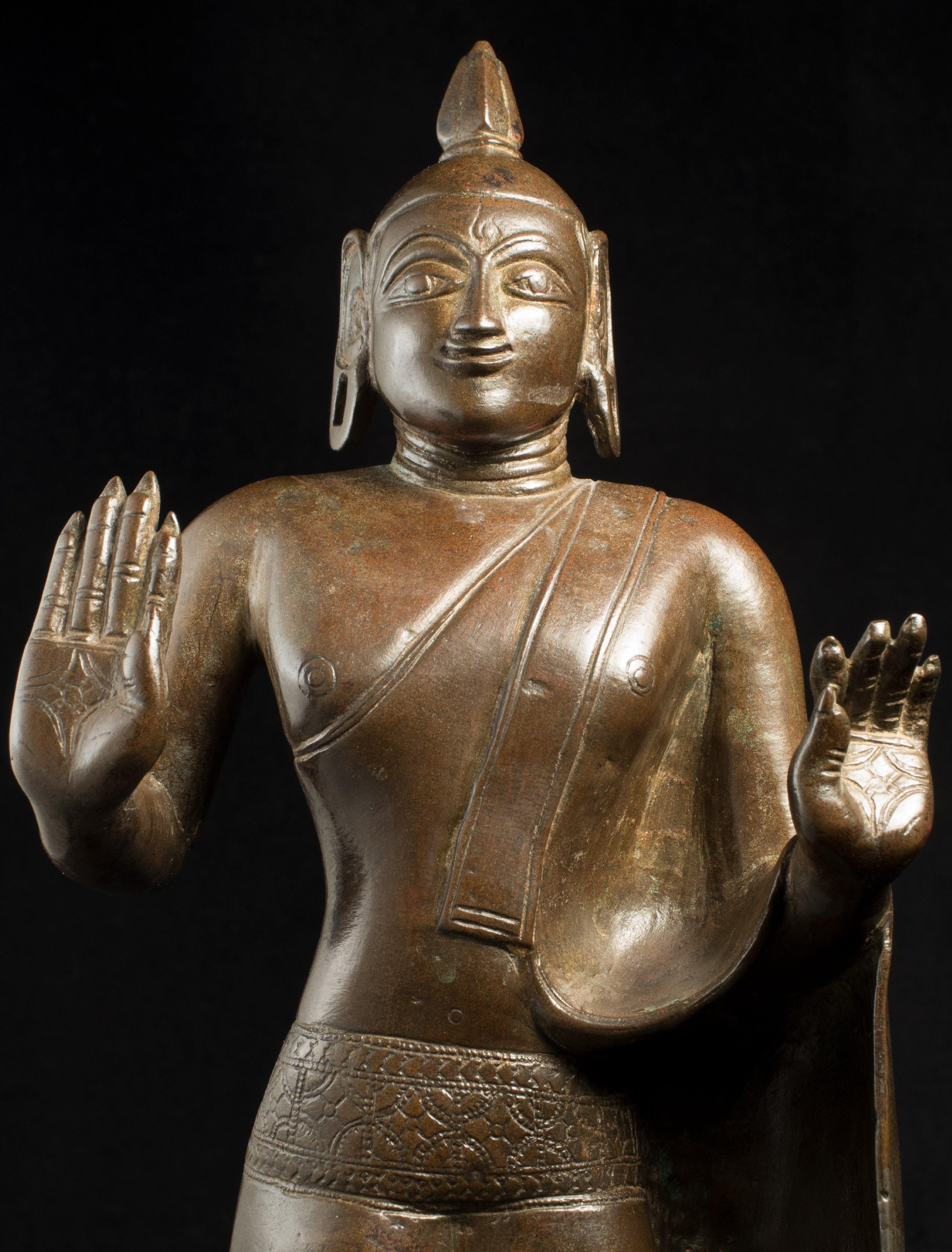 Cast A Very Large and Rare 14-16thC Nagapattinam Bronze Buddha, 8000 For Sale