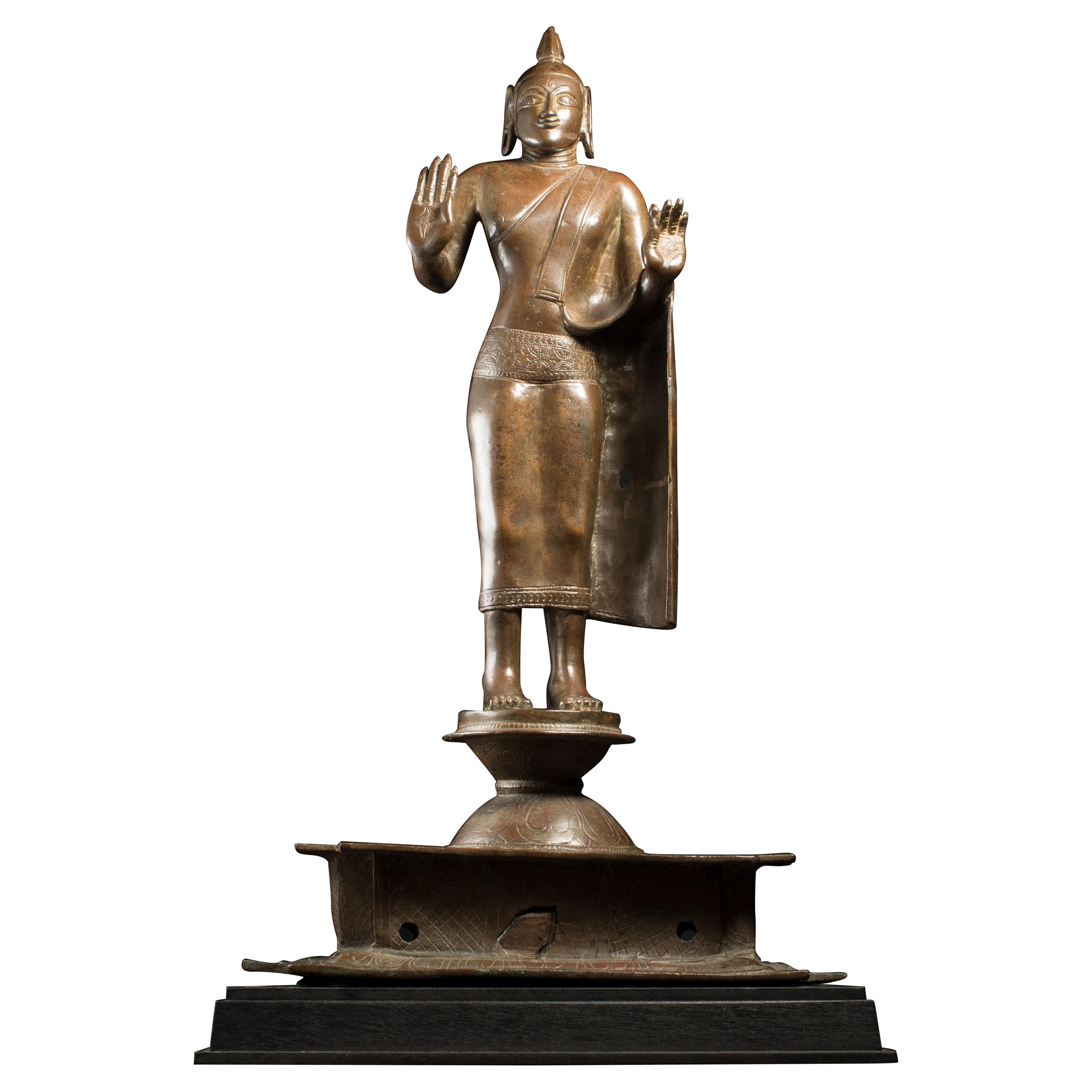 A Very Large and Rare 14-16thC Nagapattinam Bronze Buddha, 8000 For Sale