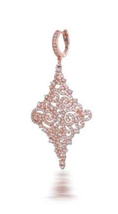 8.00 Karat Cubic Zirkon Roségold Sterling Silber Spitze Tropfen Statement-Ohrringe