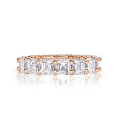 8.00ct Asscher Cut Diamond Eternity Band in 18k Rose Gold