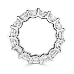Bracelet d'éternité en or blanc 18 carats, diamant taillé en Asscher de 8,00ct