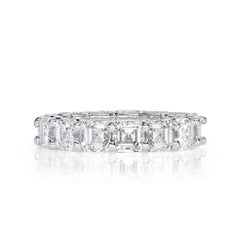 8.00ct Asscher Cut Diamond Eternity Band in 18k White Gold