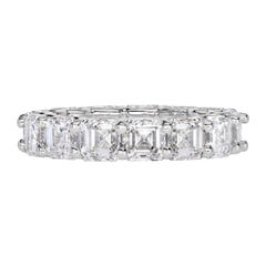 8.00ct Asscher Cut Diamond Eternity Band in 18k White Gold