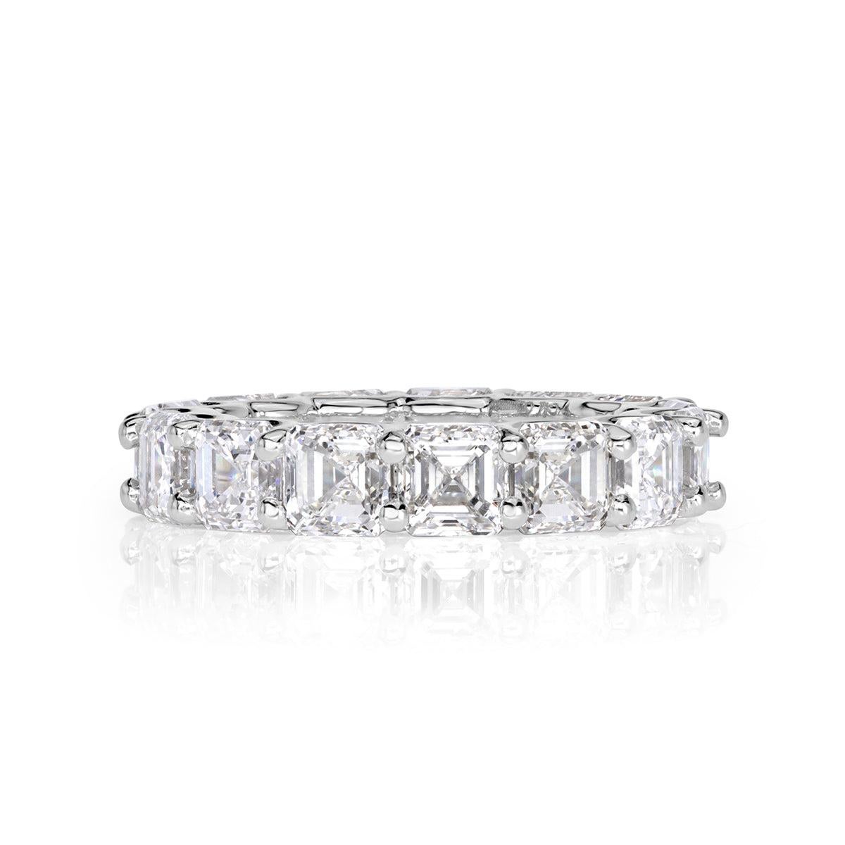 8.00ct Asscher Cut Diamond Eternity Band in Platinum For Sale
