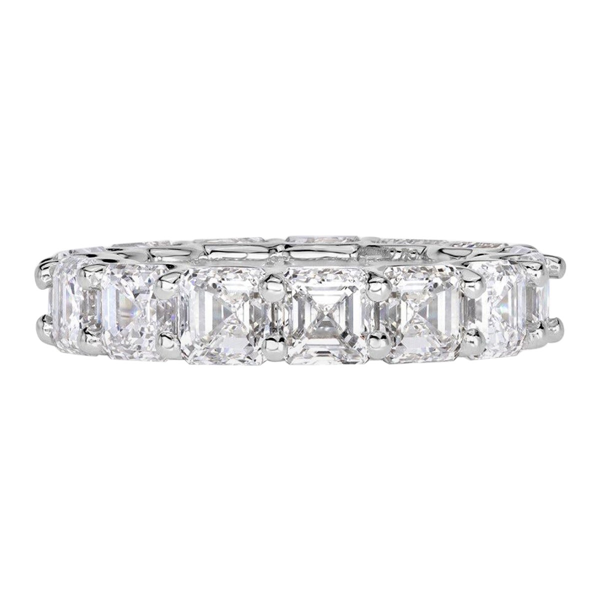 8.00ct Asscher Cut Diamond Eternity Band in Platinum