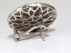 8.00ct Circular Domed Diamond Cocktail Cluster Clip Earrings 18kt 5 Row