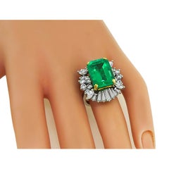 8.00 Carat Colombian Emerald 2.50 Carat Diamond Ring