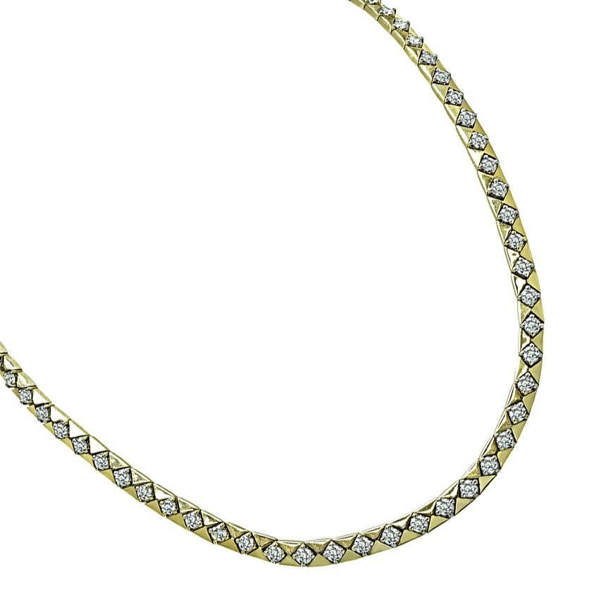 Collar de oro con diamantes de 8,00 ct Corte redondo en venta