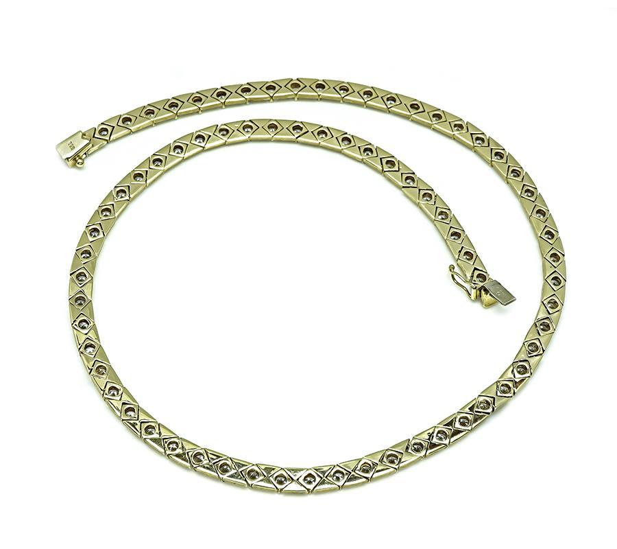 Collar de oro con diamantes de 8,00 ct en Bueno estado para la venta en New York, NY