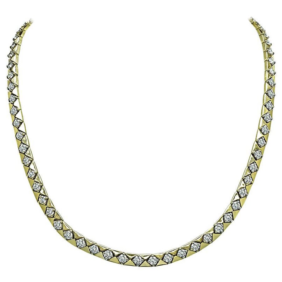 8.00ct Diamant Gold Halskette