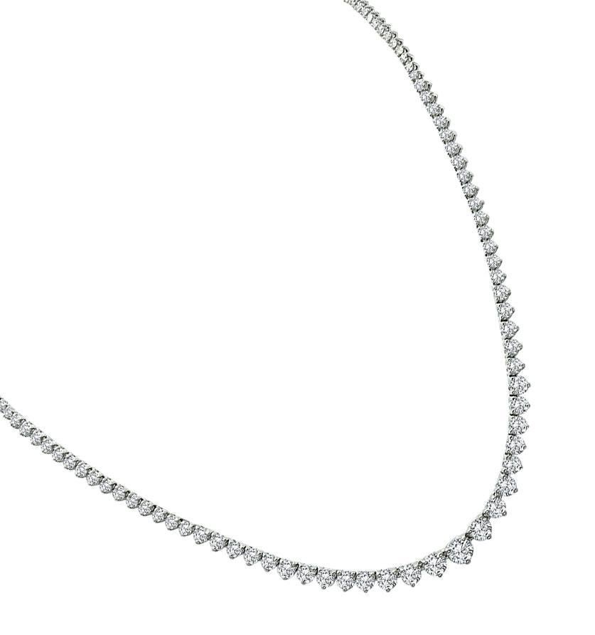 Round Cut 8.00ct Diamond Tennis Necklace For Sale